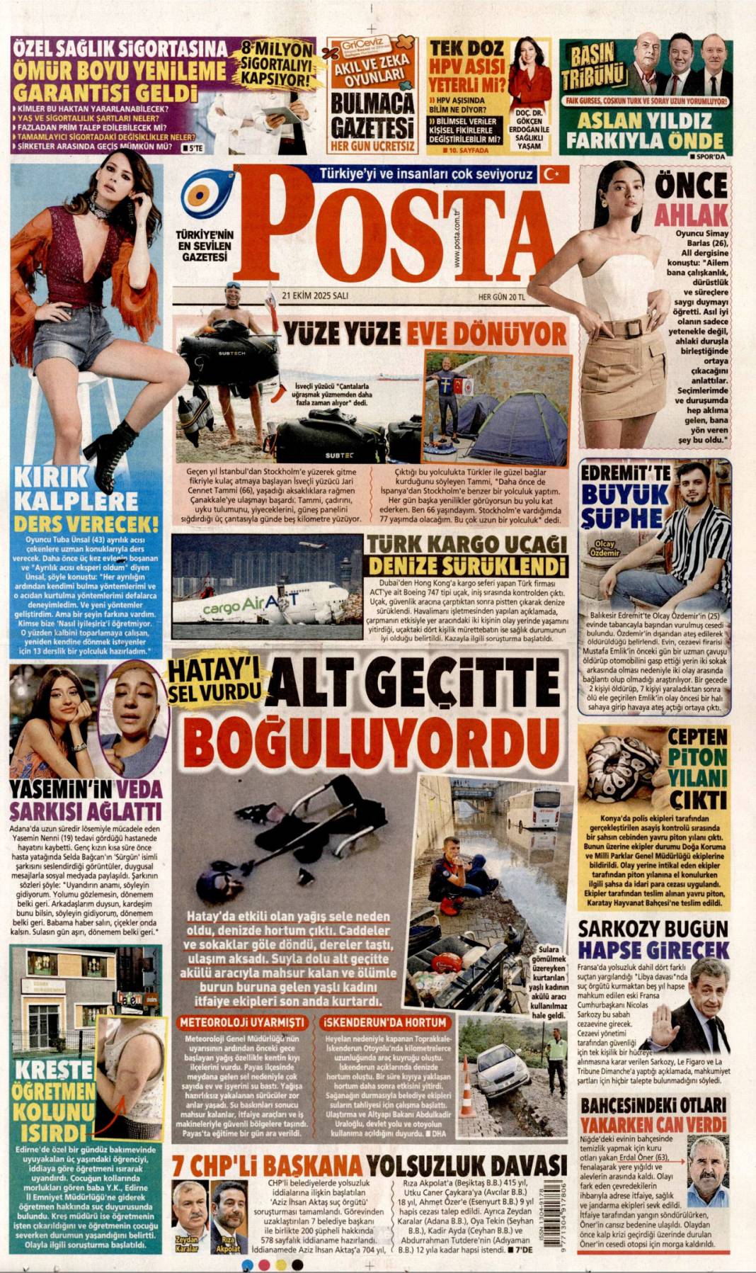 Tam bir suç makinesi: 21 Ekim 2025 Salı, gündeme dair merak edilen gazete manşetleri 14