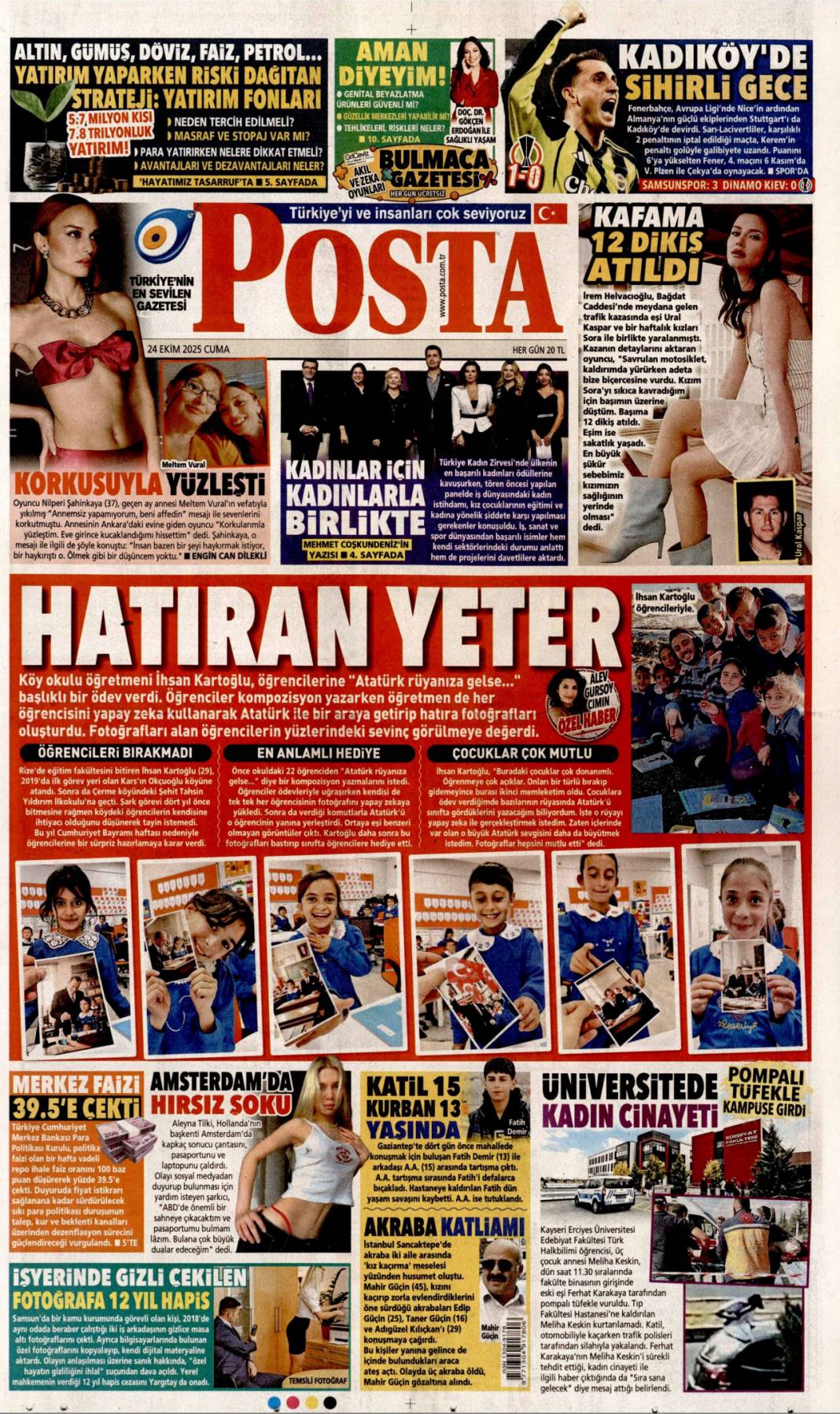 Boğazı haraca bağlamışlar: 24 Ekim 2025 cuma, güncel gazete manşetleri 15