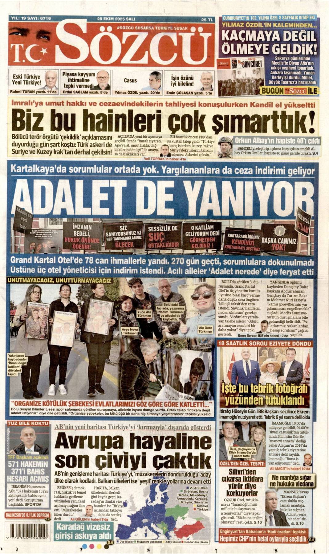 Gök Vatan için tarihi imzalar: 28 Ekim 2025 Salı, güncel gazete manşetleri... 9