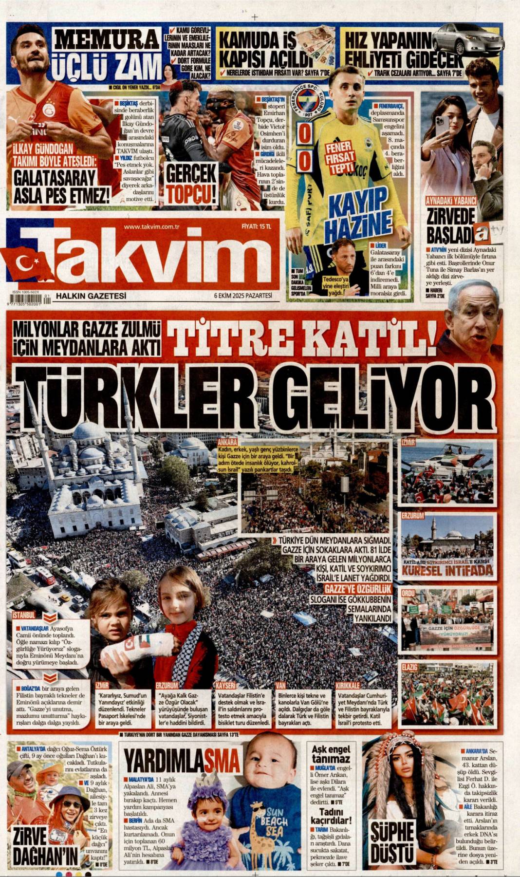 Soykırıma karşı Türkiye ayakta: 6 Ekim 2025 Pazartesi güncel gazete manşetleri 20