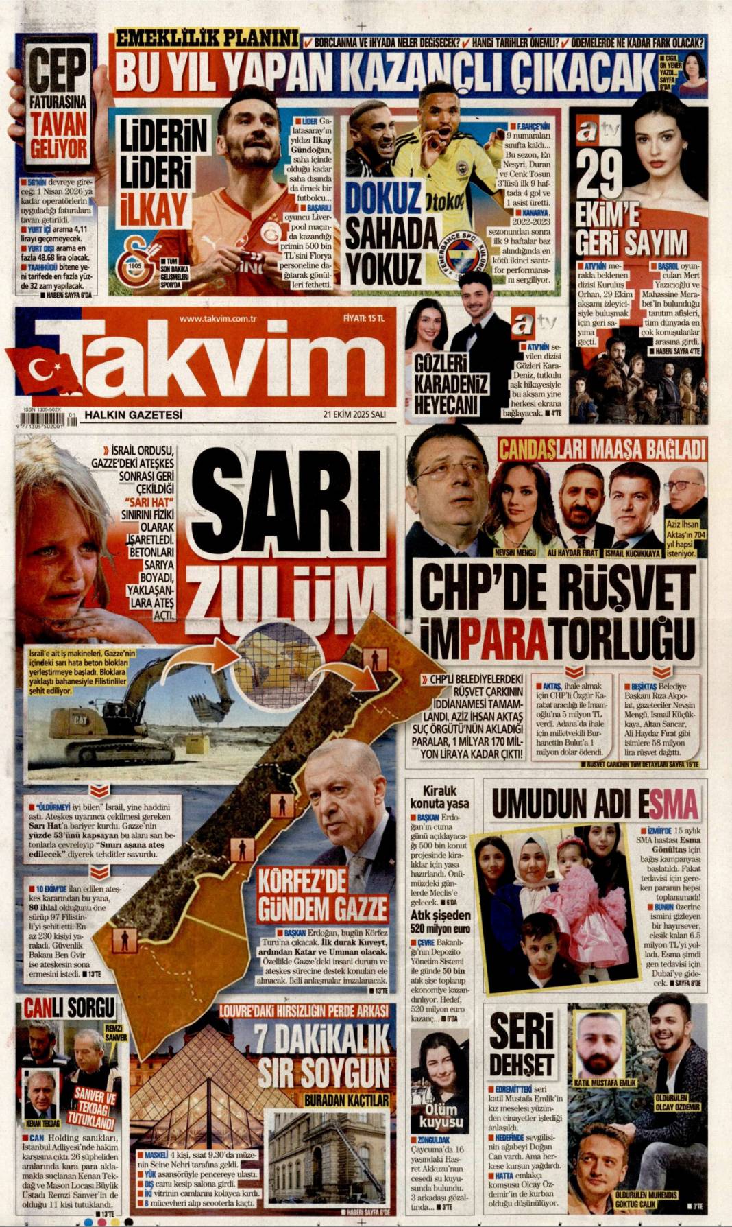 Tam bir suç makinesi: 21 Ekim 2025 Salı, gündeme dair merak edilen gazete manşetleri 16