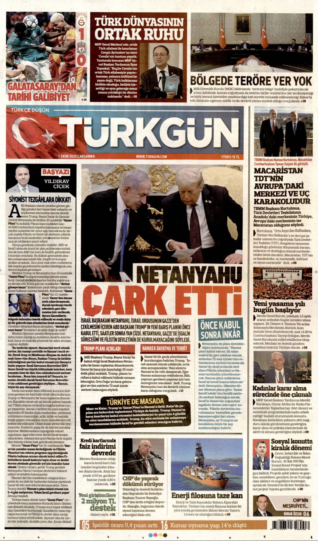 Gazze'de şimdi neler olacak? 1 Ekim 2025 Çarşamba, merak edilen güncel gazete manşetleri 20