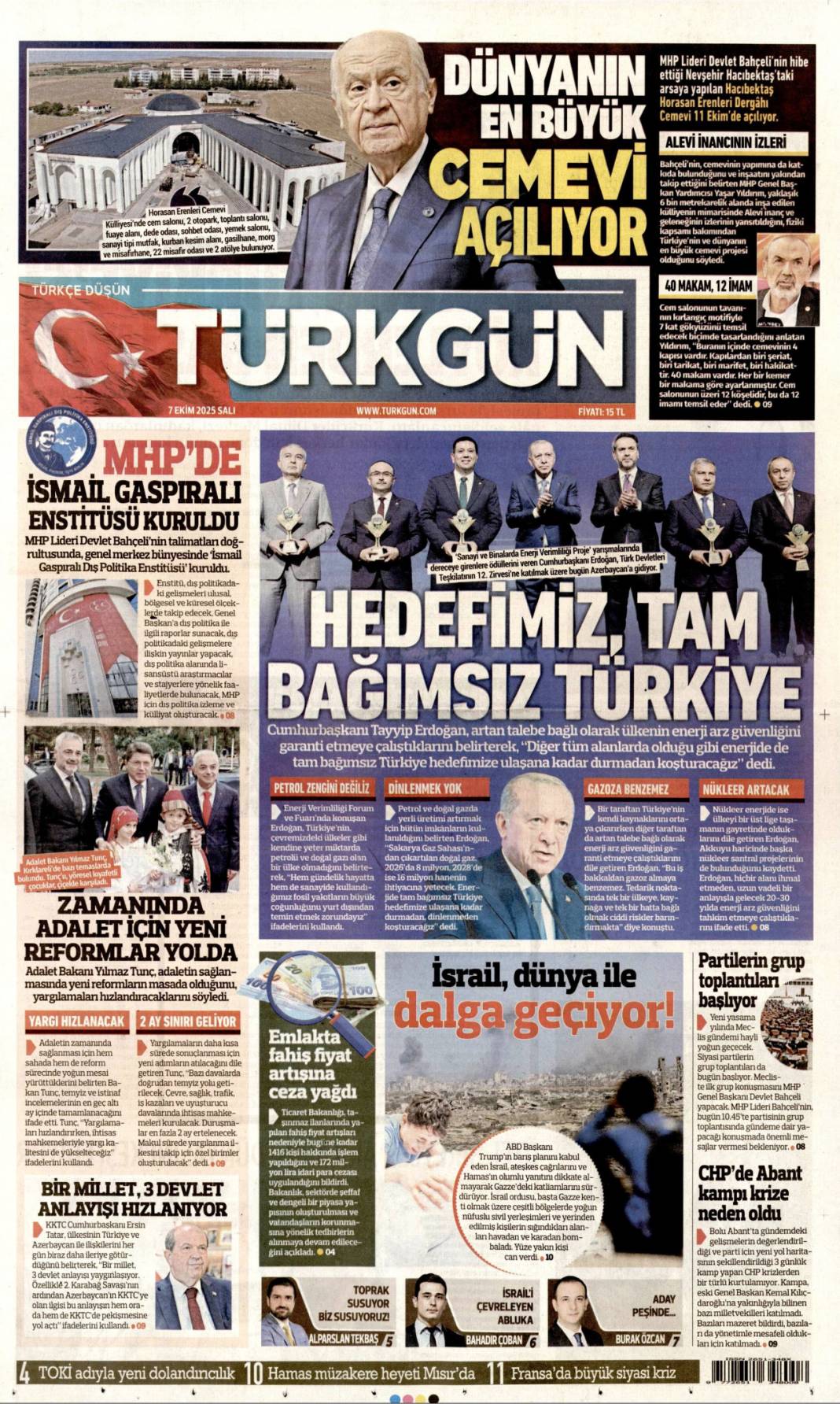 Ankara'dan Şam'a tam destek: YPG'yi beraber vuracağız! 7 Ekim 2025 Salı güncel gazete manşetleri 8