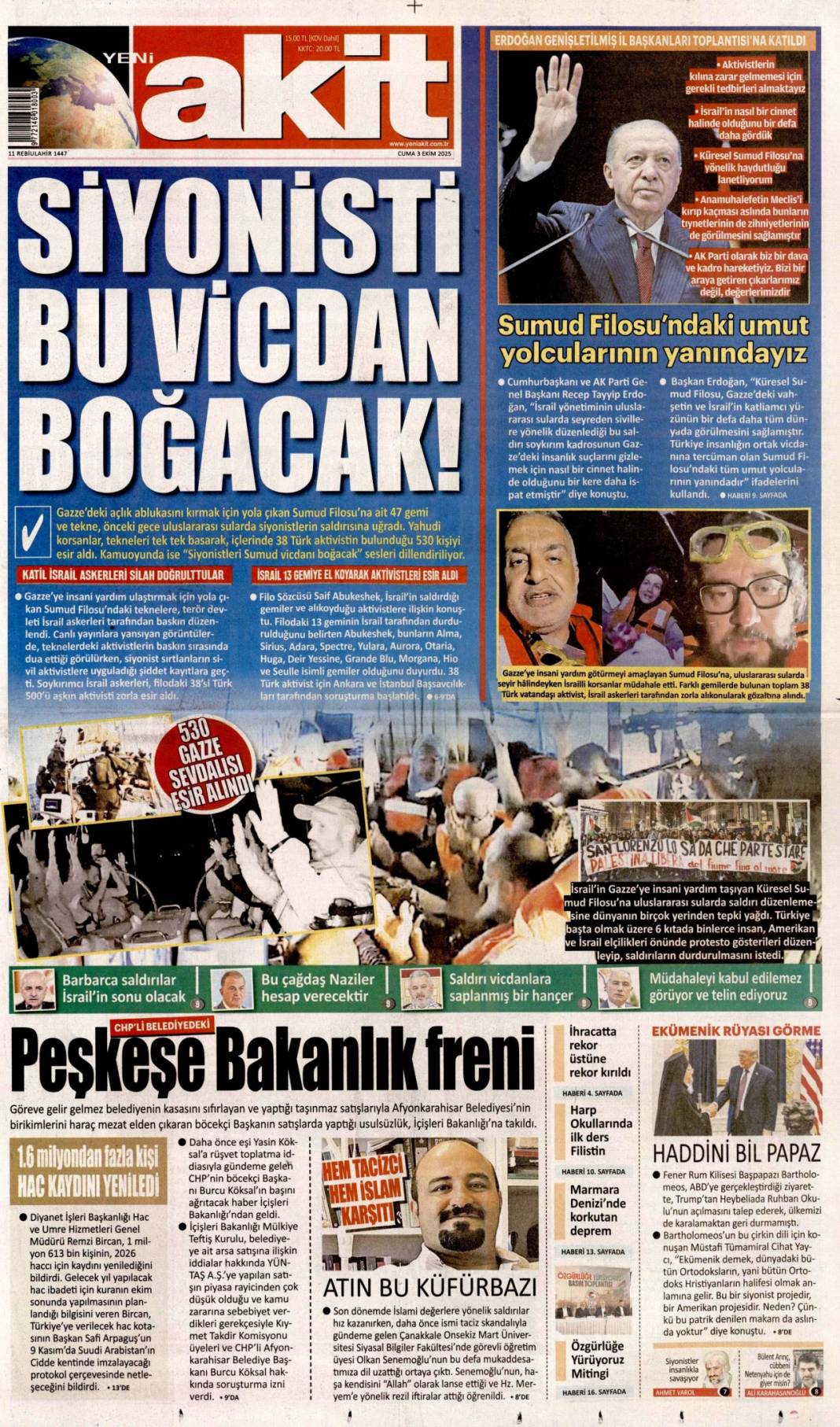 Karizma çizen 497 cesur yürek: 3 Ekim 2025 Cuma güncel gazete manşetleri 19