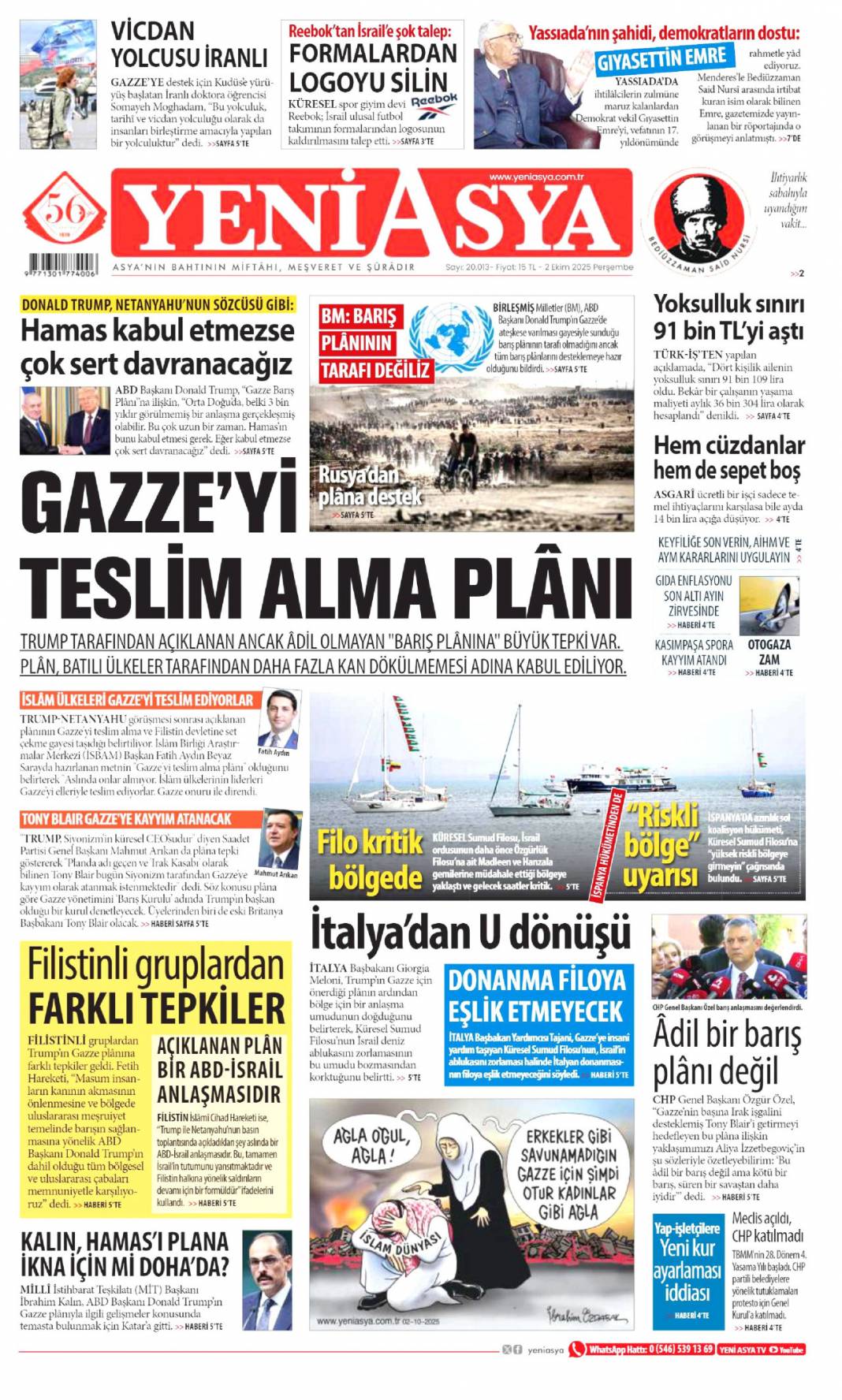 CHP'ye milli birlik dersi: 2 Ekim 2025 Perşembe güncel gazete manşetleri 22