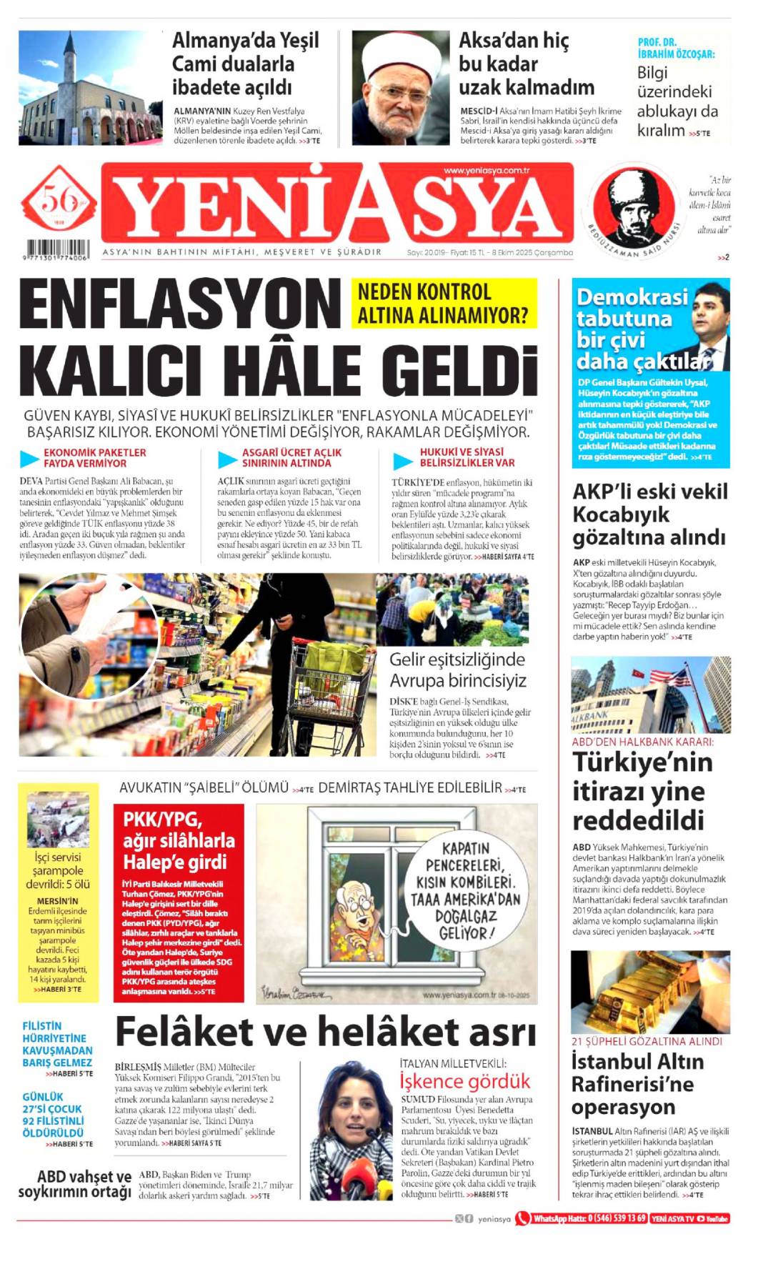 İsrail lehine İran sahada: 8 Ekim 2025 Çarşamba  güncel gazete manşetleri 22