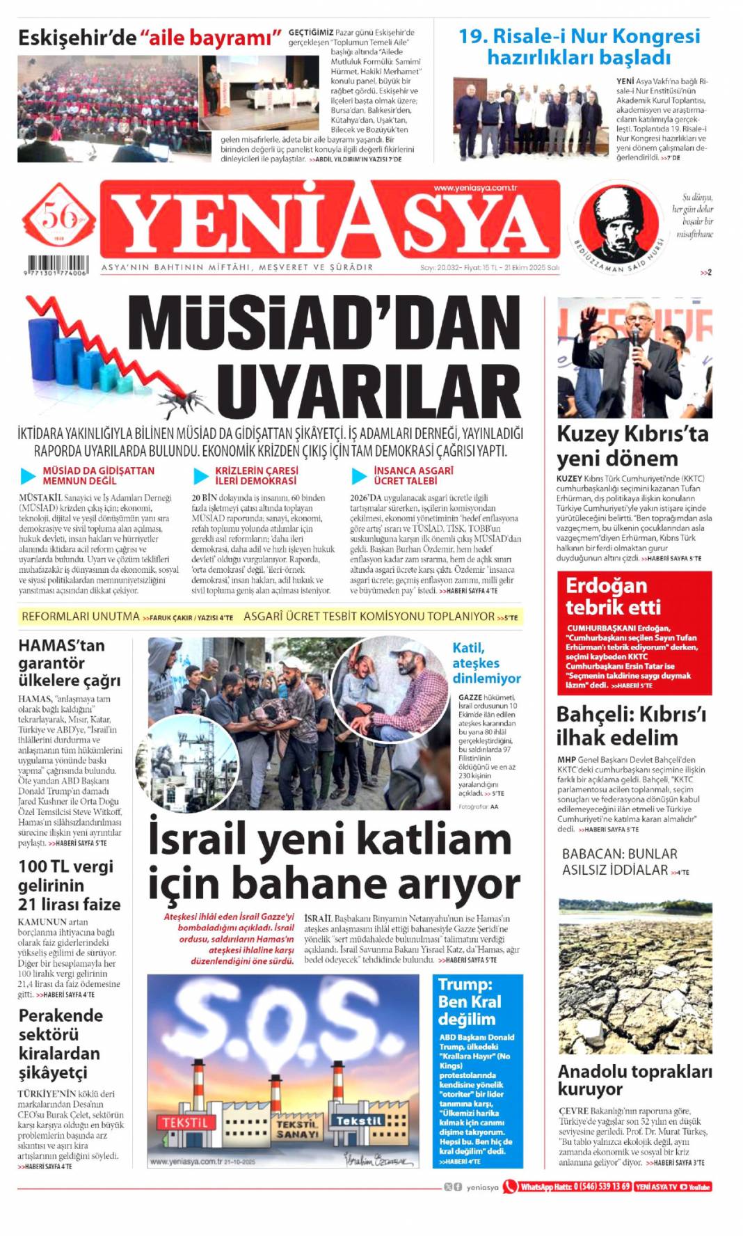 Tam bir suç makinesi: 21 Ekim 2025 Salı, gündeme dair merak edilen gazete manşetleri 19