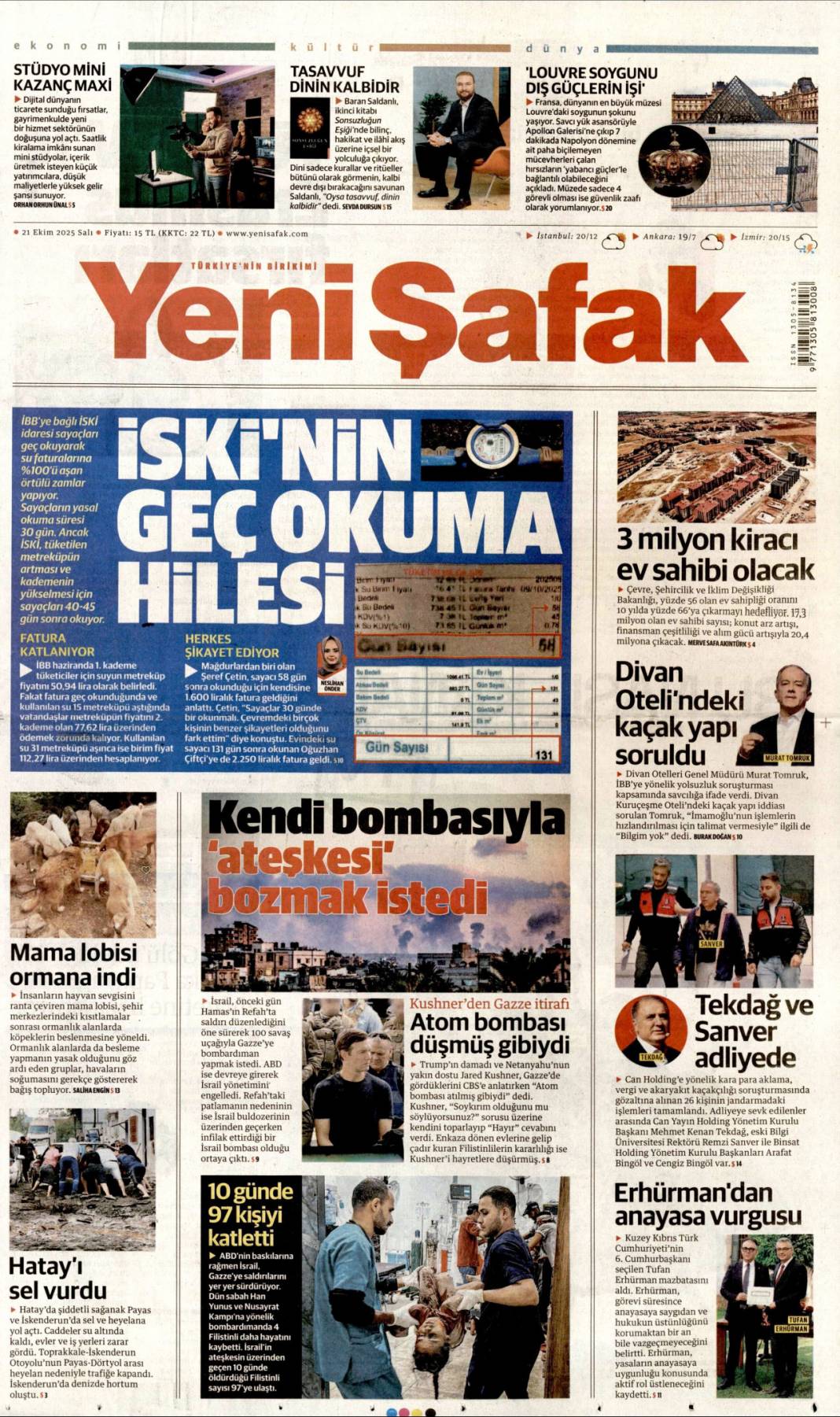 Tam bir suç makinesi: 21 Ekim 2025 Salı, gündeme dair merak edilen gazete manşetleri 21