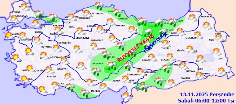 Meteoroloji uyardı: O bölgelerde yer yer kuvvetli olacak! Bugün hava nasıl, perşembe günü hava nasıl olacak? 8