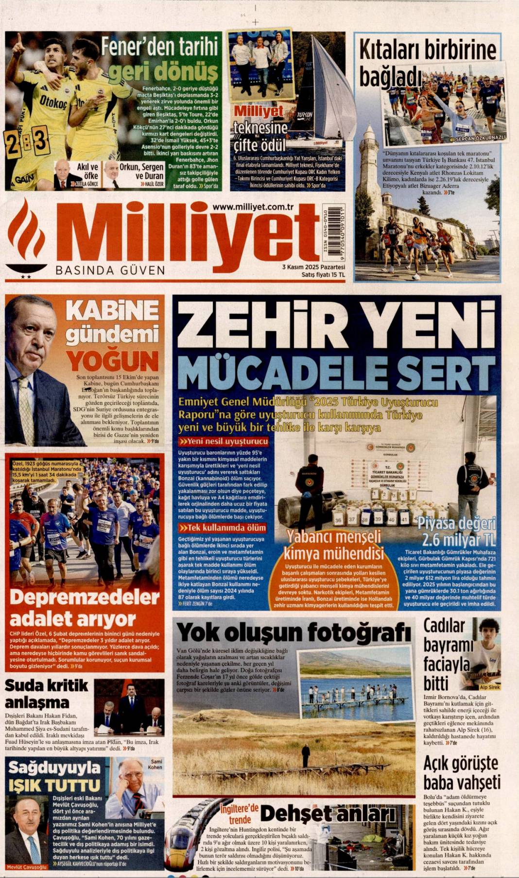 Boko haram, Petrol helal: 3 Kasım 2025 gazete manşetleri 12