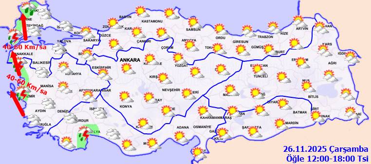 Meteoroloji uyardı: Kuvvetli rüzgar, sağanak yağış o bölgelerde etkili olacak! Bugün hava nasıl, Çarşamba günü hava nasıl olacak? 8