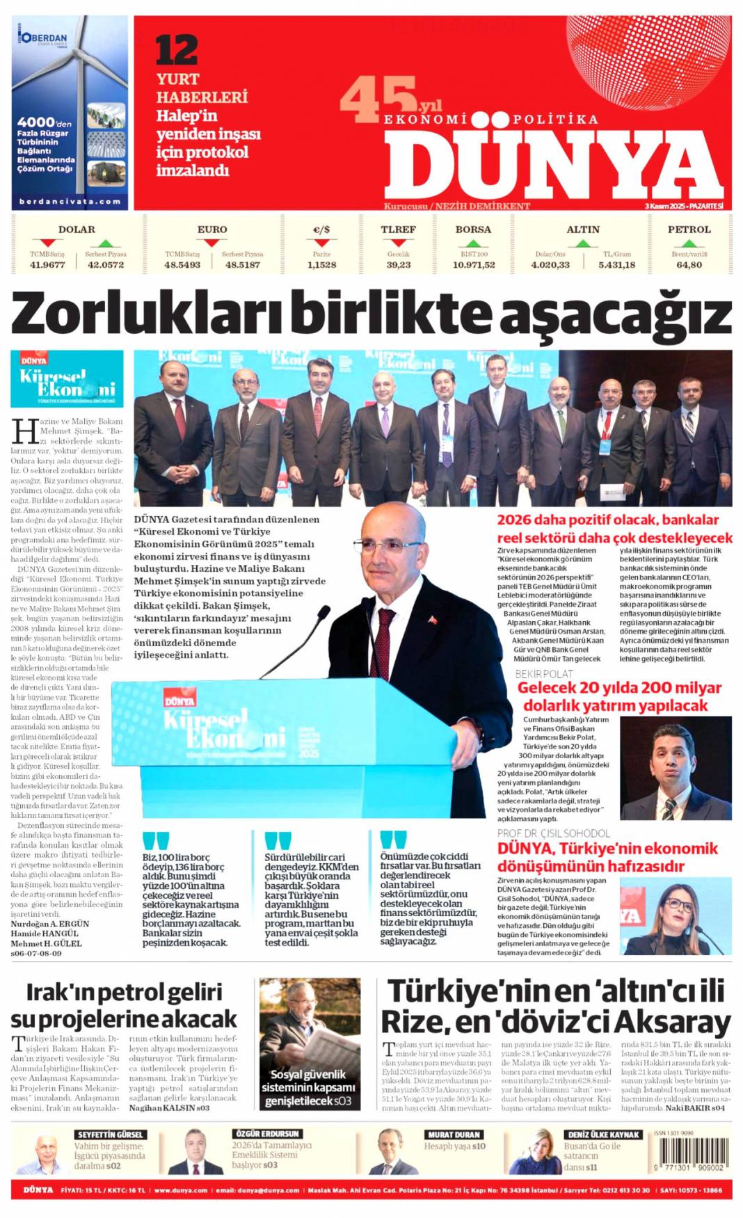 Boko haram, Petrol helal: 3 Kasım 2025 gazete manşetleri 21