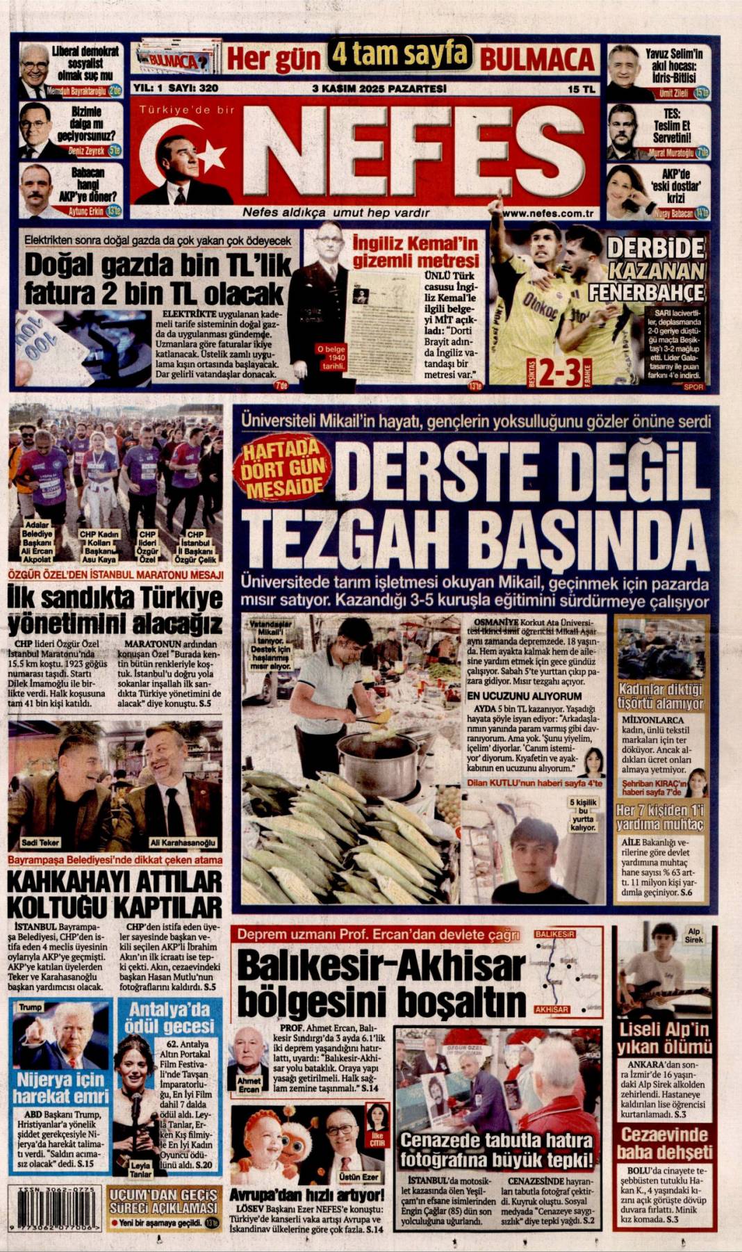 Boko haram, Petrol helal: 3 Kasım 2025 gazete manşetleri 4