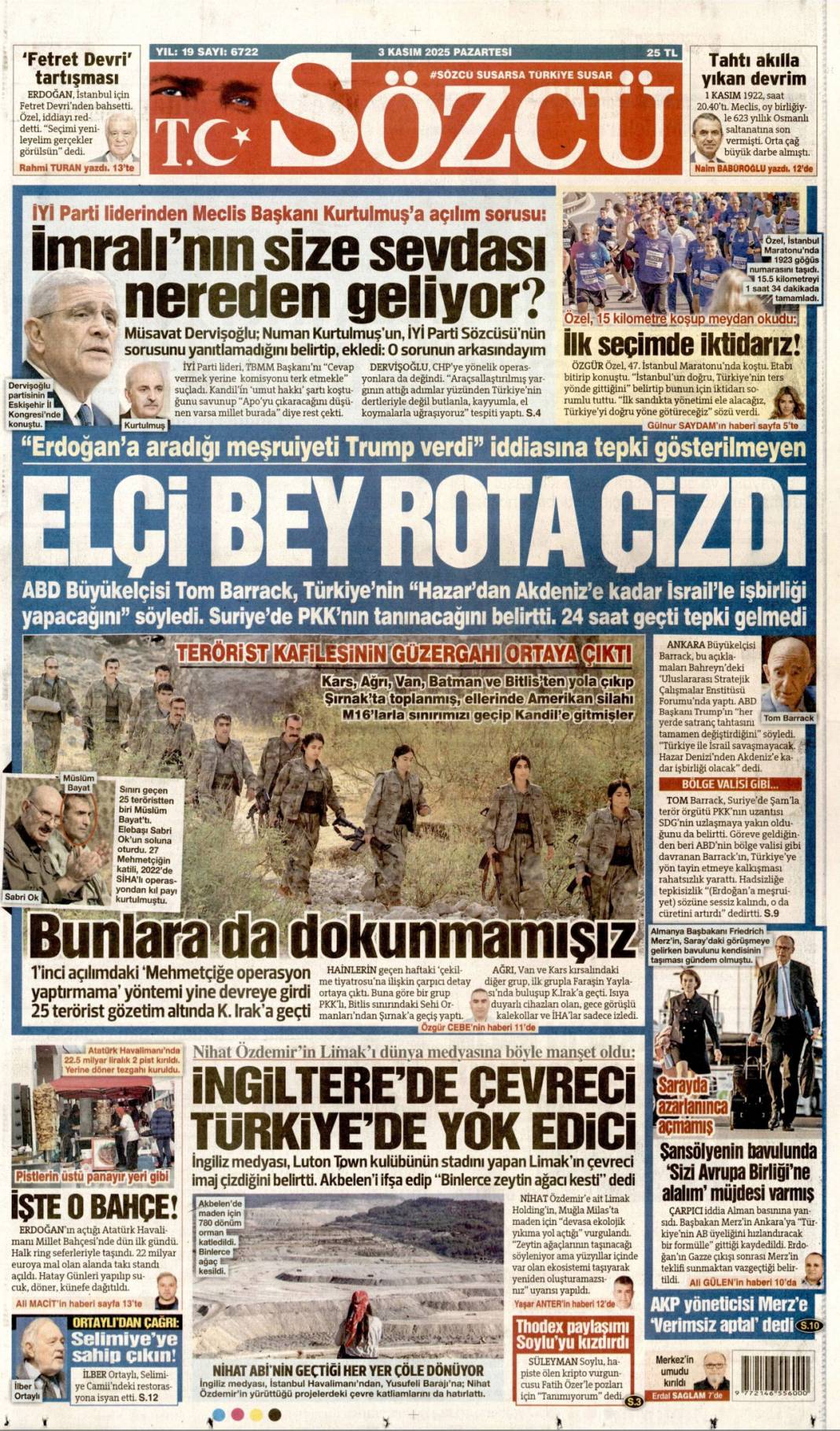 Boko haram, Petrol helal: 3 Kasım 2025 gazete manşetleri 5