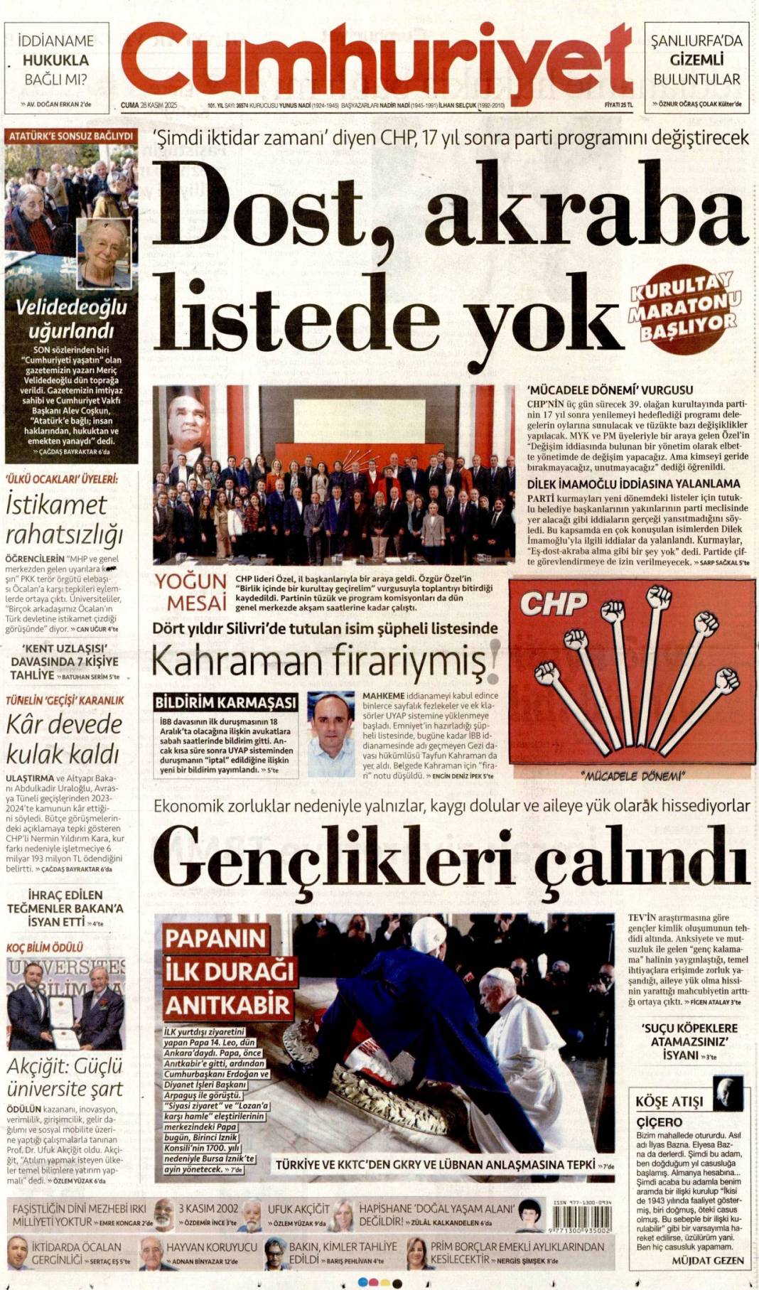 İnsanlığın Filistin'e adalet borcu var! 28 Kasım gazete manşetleri 5