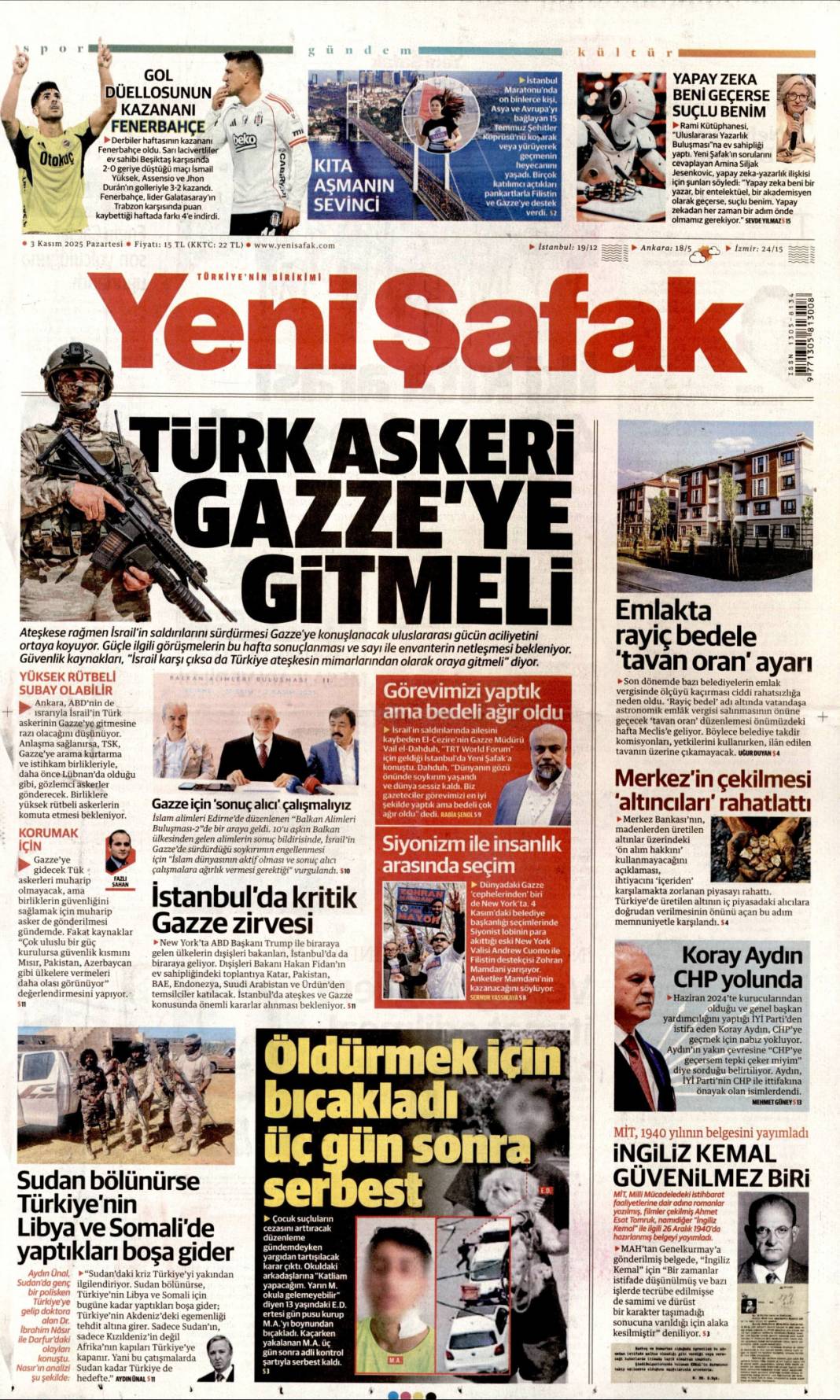 Boko haram, Petrol helal: 3 Kasım 2025 gazete manşetleri 9