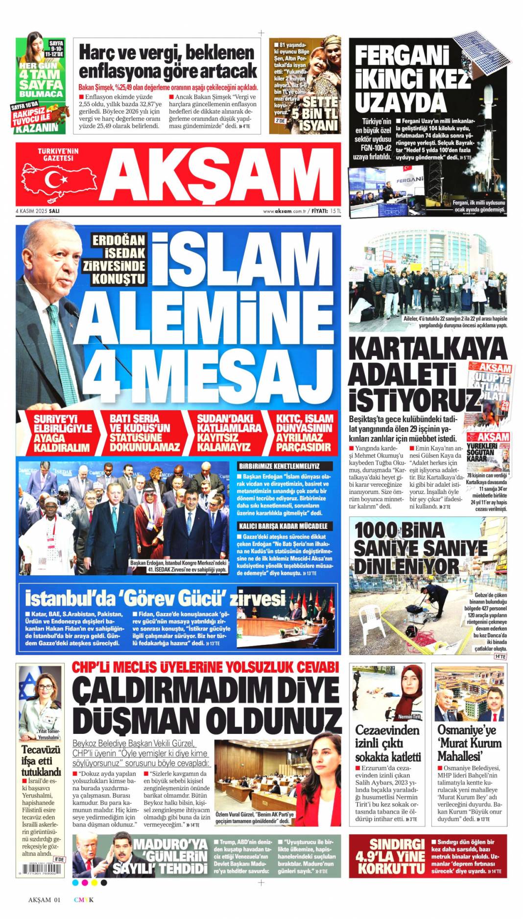 Cumhuriyetin en başarılı kadrosuyuz! 4 Kasım 2025 Salı, güncel gazete manşetleri 4