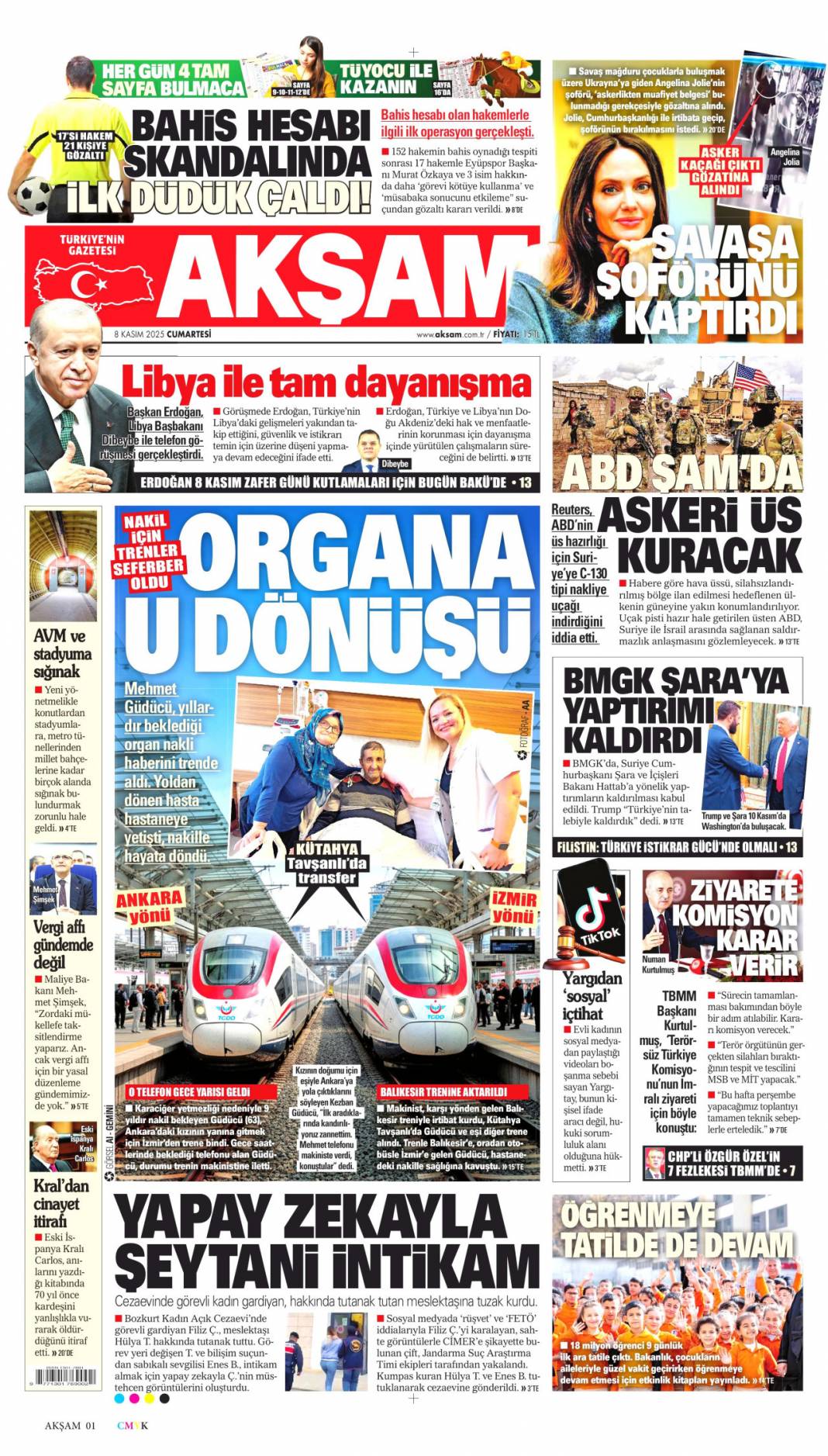 Zayıflat zehirle yok et: 8 Kasım 2025 Cumartesi güncel gazete manşetleri... 6