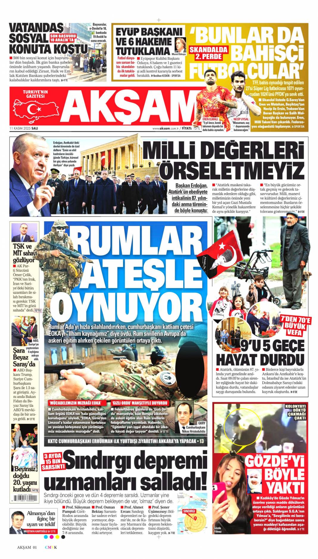 Cumhuriyete hizmet nasıl olur gösterdik: 11 Kasım 2025 Salı, güncel gazete manşetleri 6