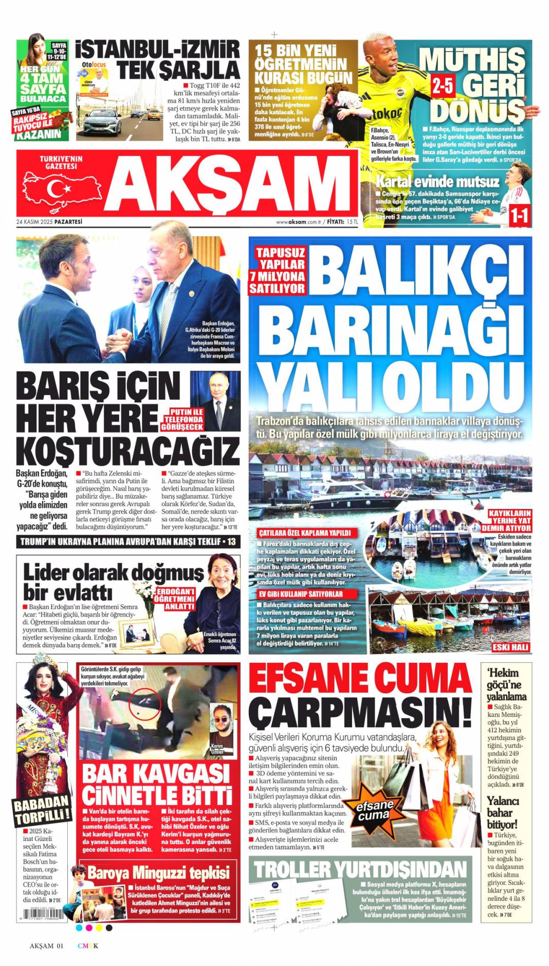 Cumhuriyetin öğretmeni: 21 Kasım 2025 Pazartesi güncel gazete manşetleri... 10