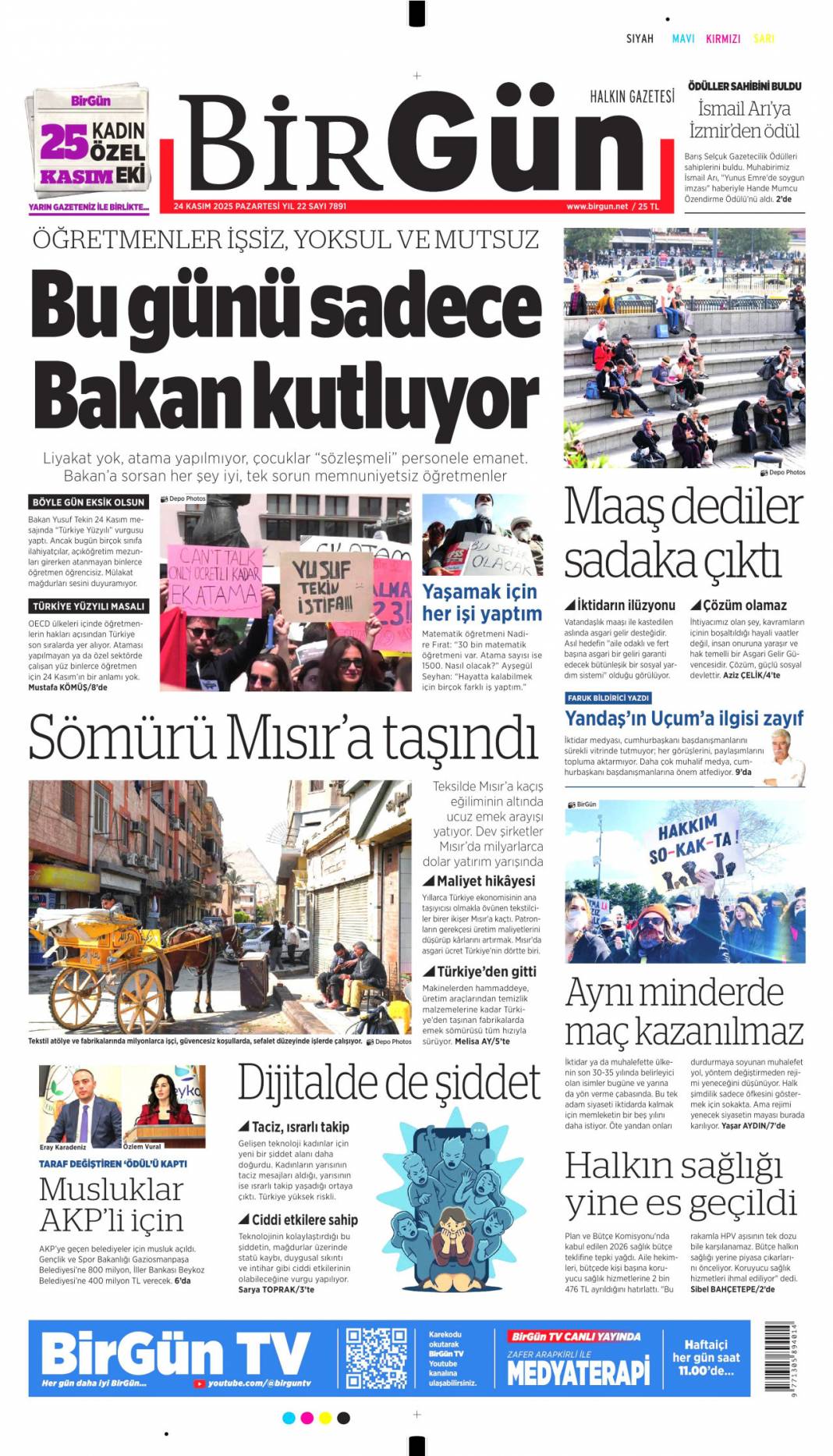 Cumhuriyetin öğretmeni: 21 Kasım 2025 Pazartesi güncel gazete manşetleri... 12