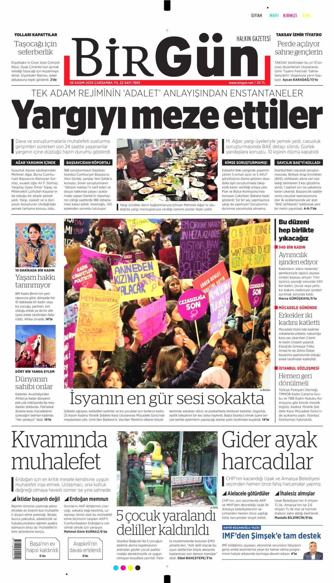 Kadına şiddet insanlığa ihanet: 26 Kasım 2025 Çarşamba, güncel gazete manşetleri... 8