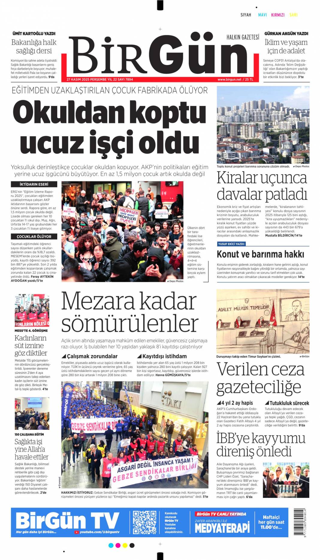 Erdoğan'a insanlık ödülü: 27 Kasım 2025 Perşembe, güncel gazete manşetleri... 17