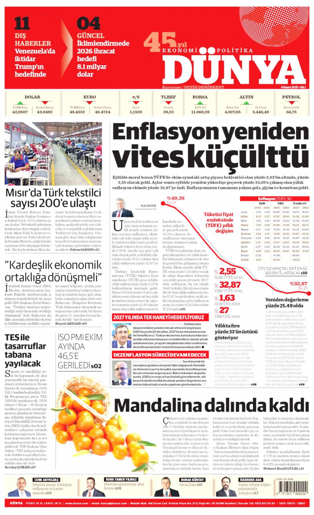 Cumhuriyetin en başarılı kadrosuyuz! 4 Kasım 2025 Salı, güncel gazete manşetleri 11