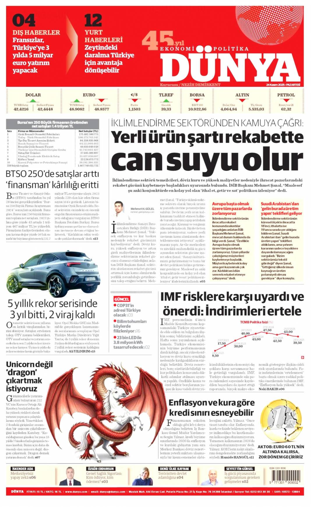 Cumhuriyetin öğretmeni: 21 Kasım 2025 Pazartesi güncel gazete manşetleri... 13