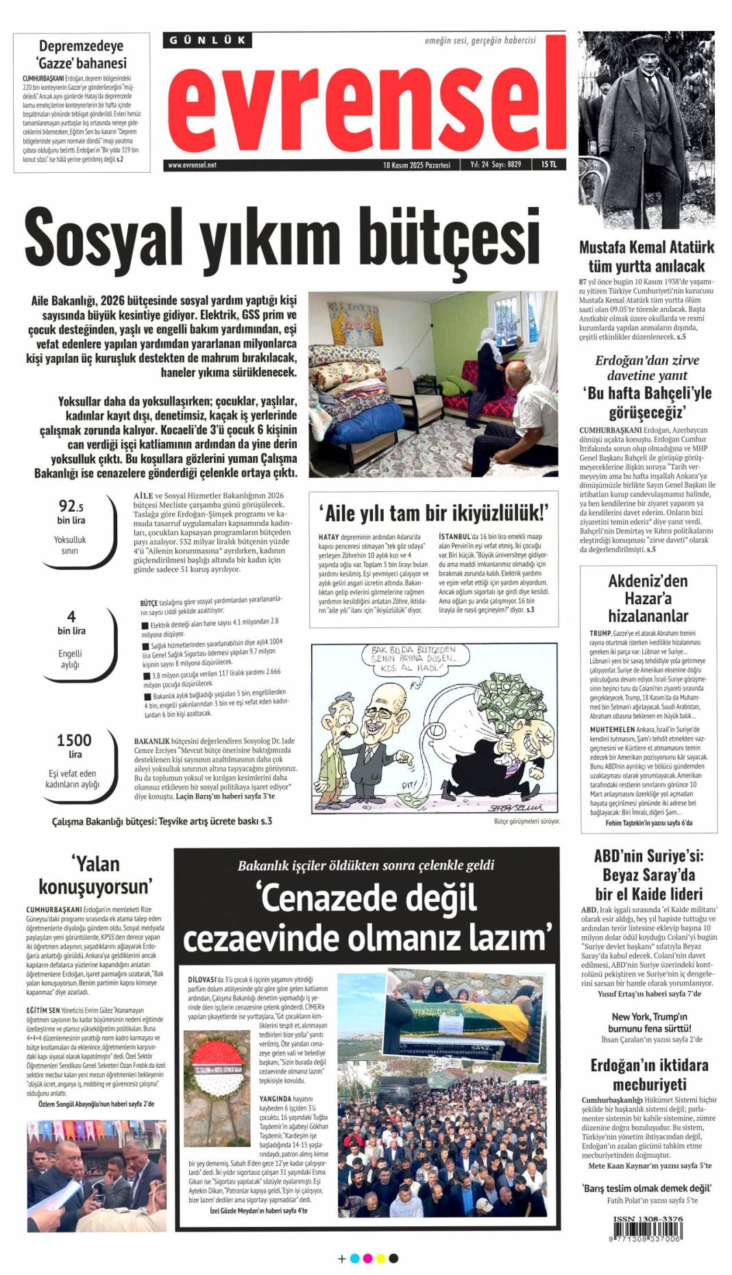 Sonsuz sevgi, Büyük şükran: 10 Kasım 2025 Pazartesi, güncel gazete manşetleri 10