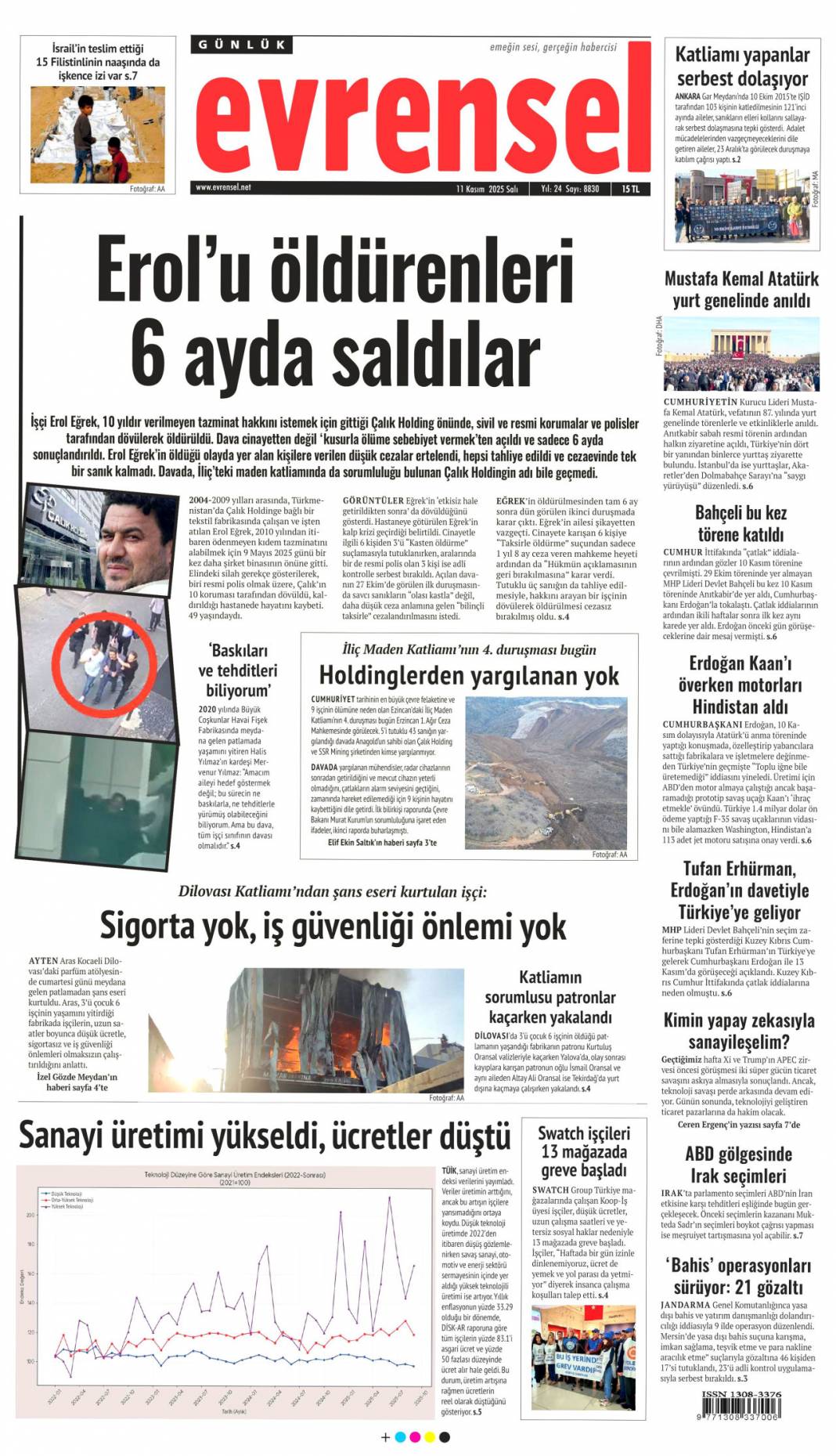 Cumhuriyete hizmet nasıl olur gösterdik: 11 Kasım 2025 Salı, güncel gazete manşetleri 10