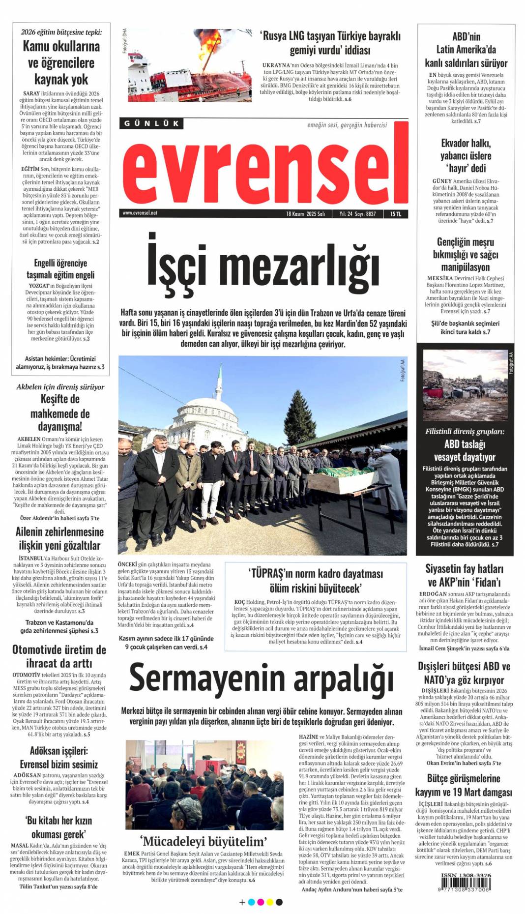 Devekuşu siyaseti CHP'yi bitirecek: 18 Kasım 2025 Salı, güncel gazete manşetleri... 19