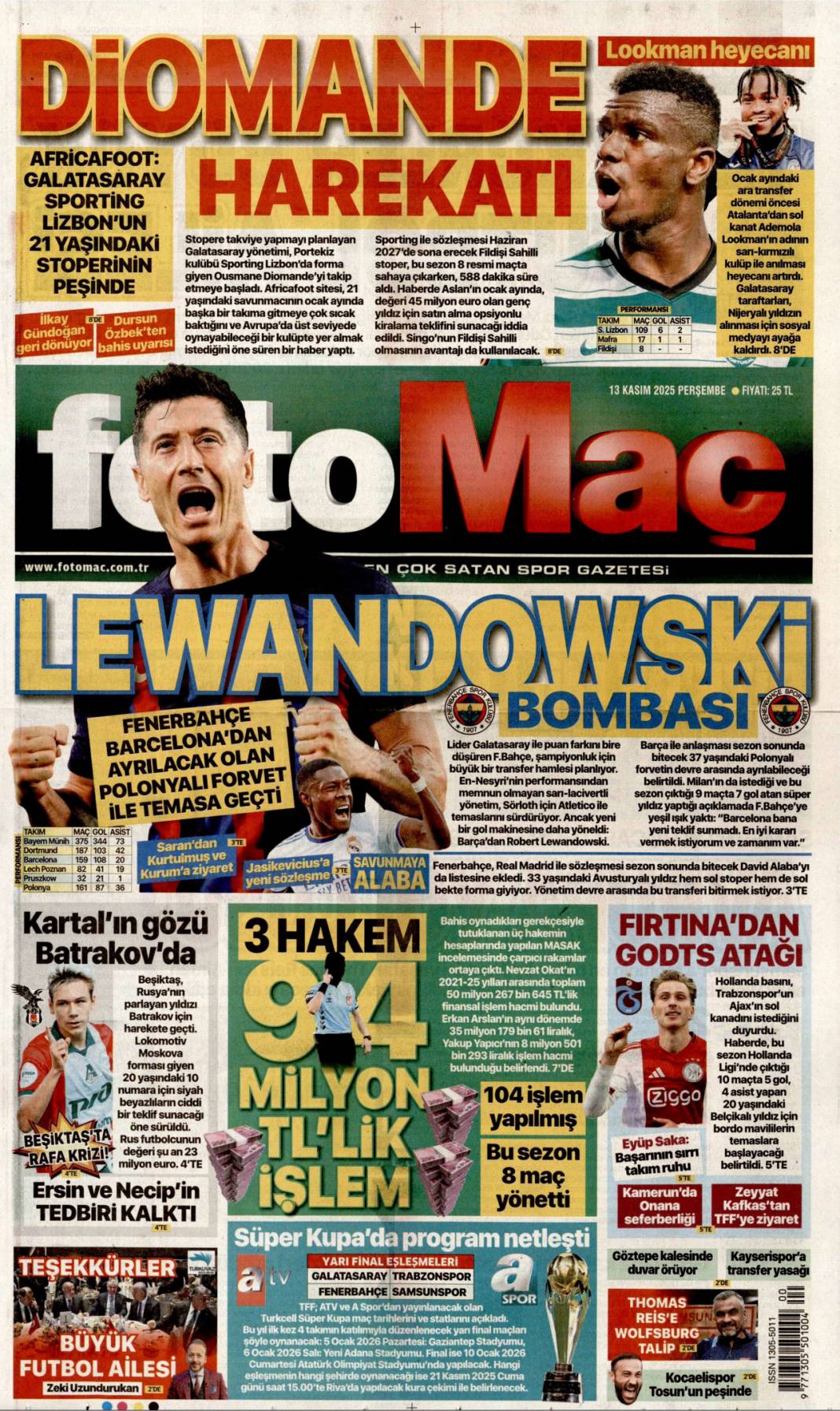 Şehitlerimizin ismini kalbimize yazdık: 13 Kasım 2025 Perşembe güncel gazete manşetleri... 25