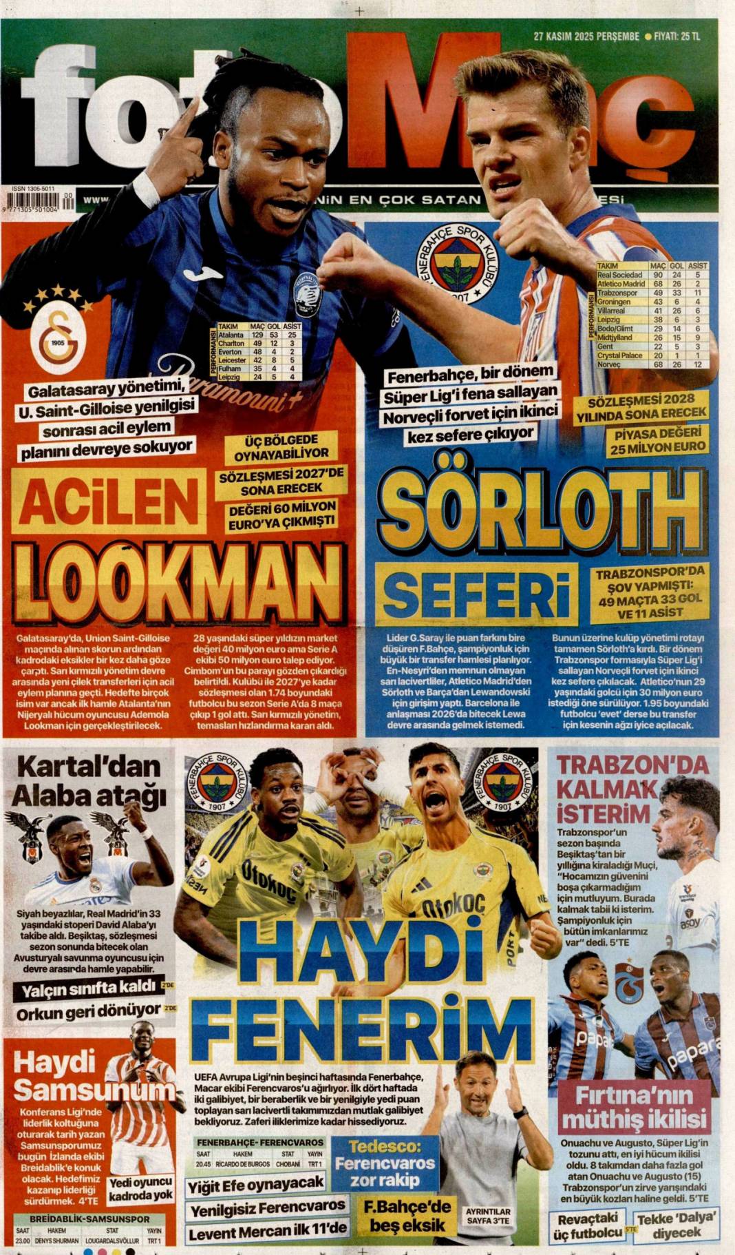 Erdoğan'a insanlık ödülü: 27 Kasım 2025 Perşembe, güncel gazete manşetleri... 19