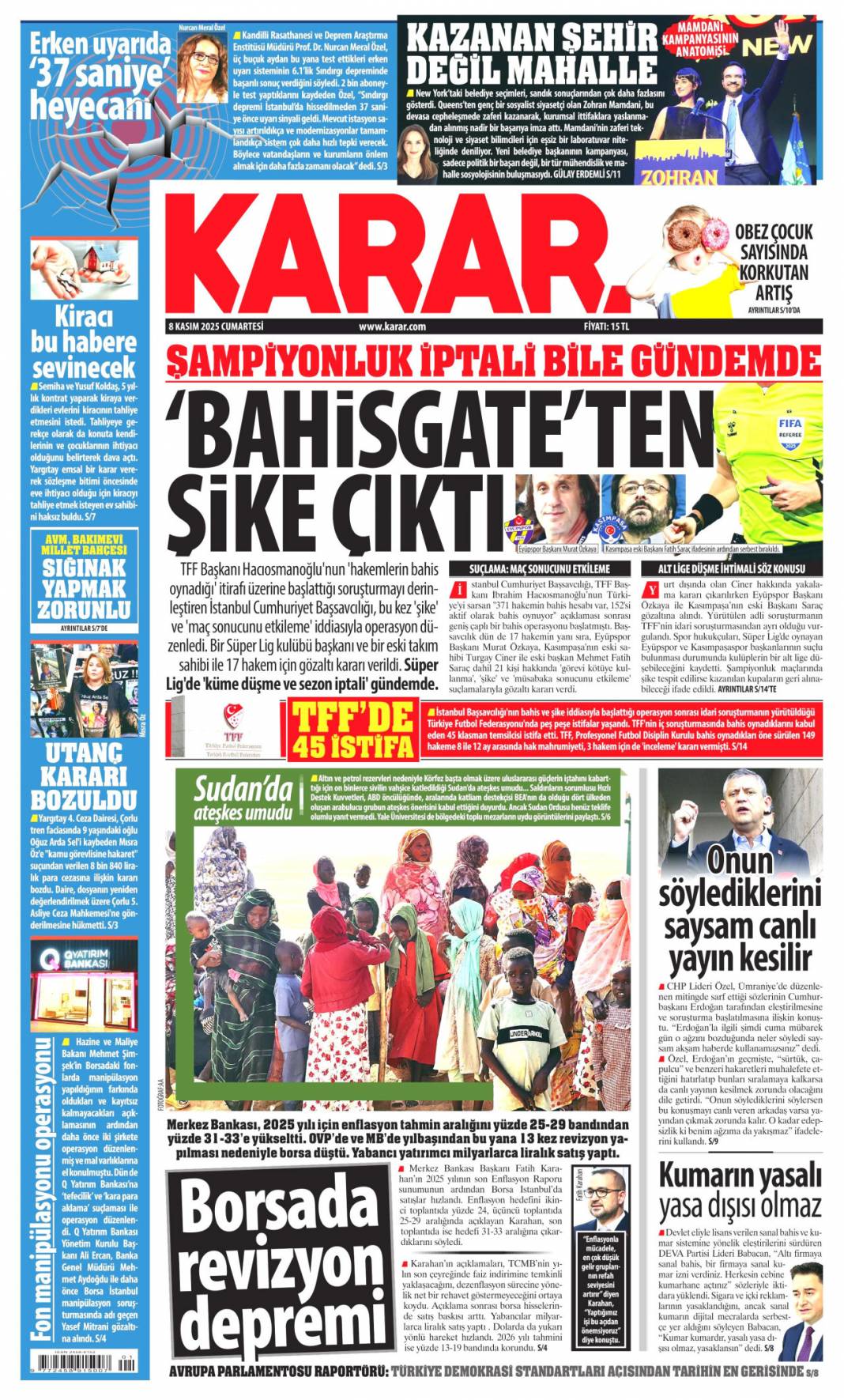 Zayıflat zehirle yok et: 8 Kasım 2025 Cumartesi güncel gazete manşetleri... 16