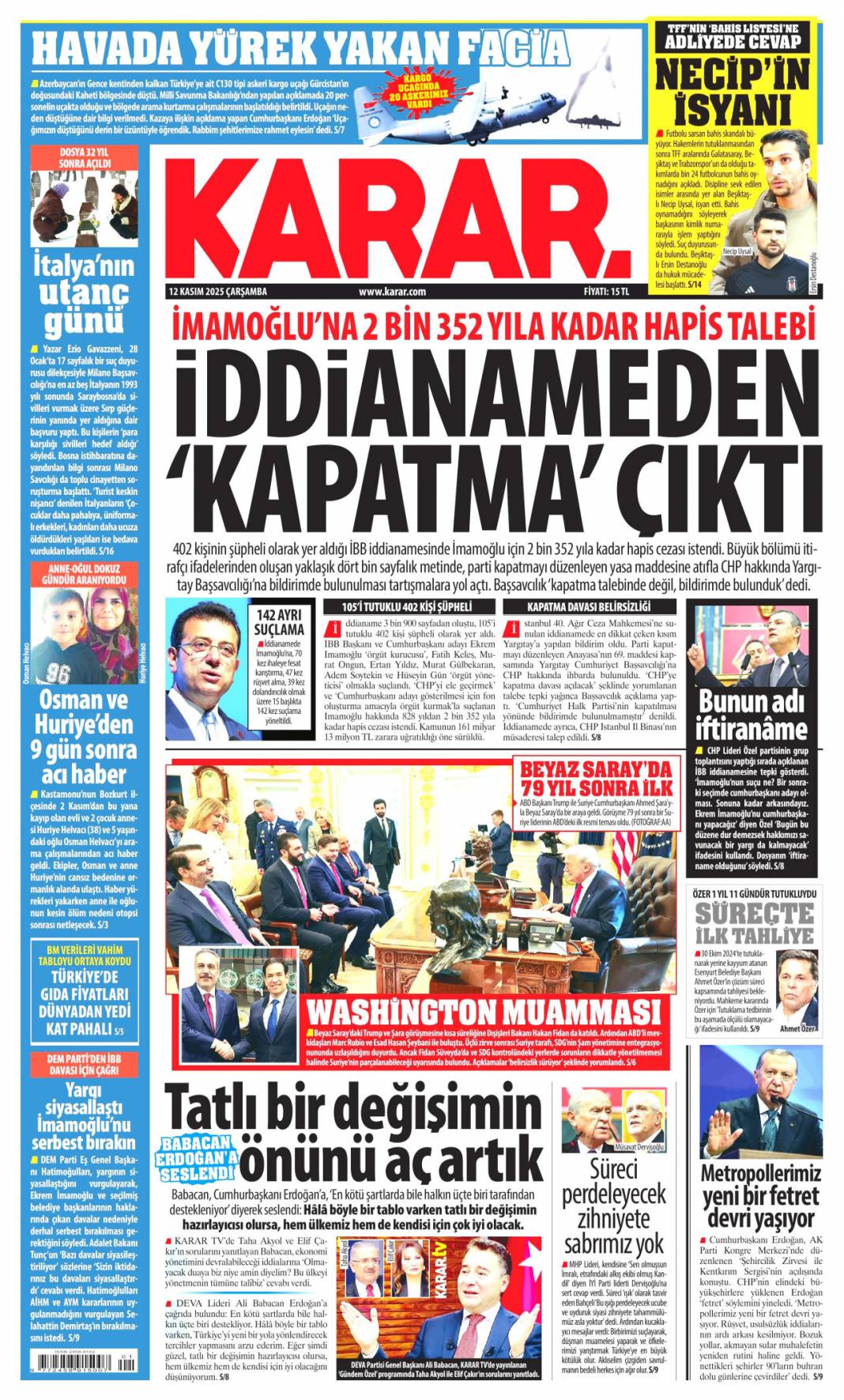 Tarihin en büyük yolsuzluğu: 12 Kasım 2025 Çarşamba güncel gazete manşetleri... 13