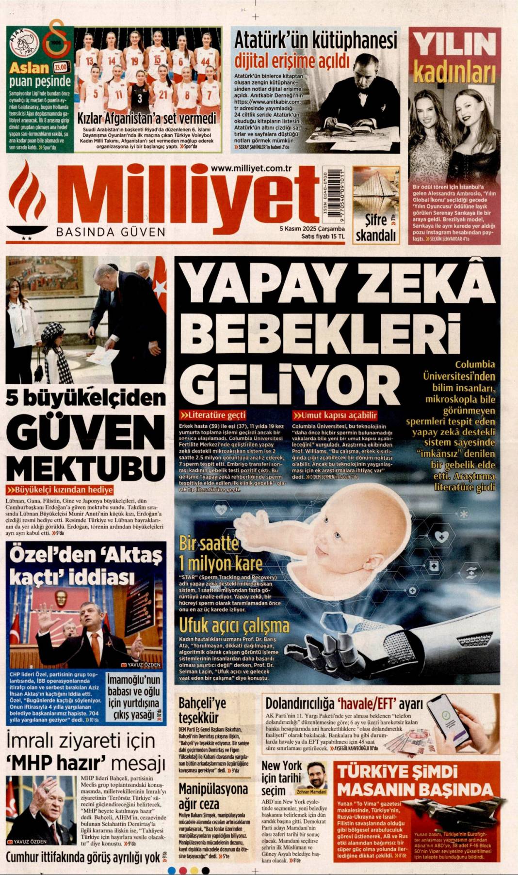 305 Bin aile yeni yuvasında: 5 Kasım 2025 Çarşamba güncel gazete manşetleri 5