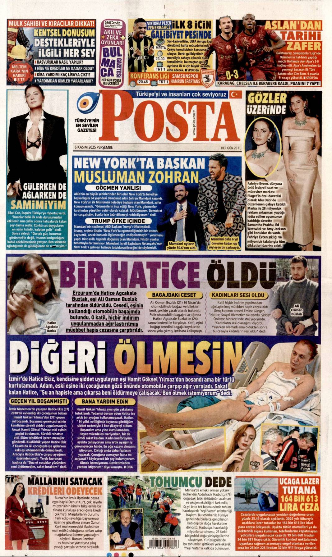 New york Gazze dostunu seçti: 6 Kasım 2025 Perşembe güncel gazete manşetleri 13