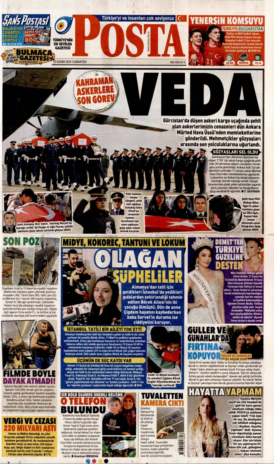 Ortaköy faciasında korkunç şüphe: 15 Kasım 2025 Cumartesi güncel gazete manşetleri... 8