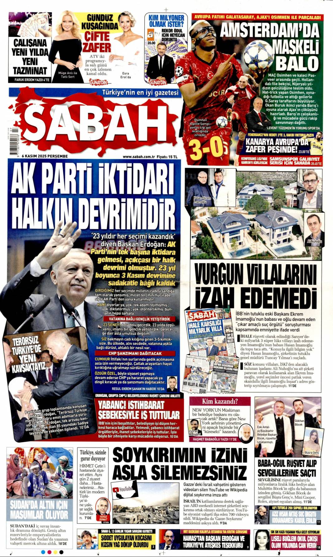 New york Gazze dostunu seçti: 6 Kasım 2025 Perşembe güncel gazete manşetleri 2