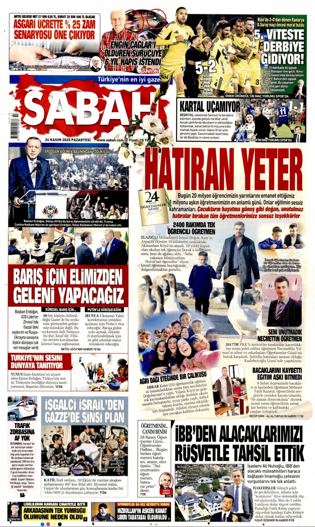 Cumhuriyetin öğretmeni: 21 Kasım 2025 Pazartesi güncel gazete manşetleri... 4