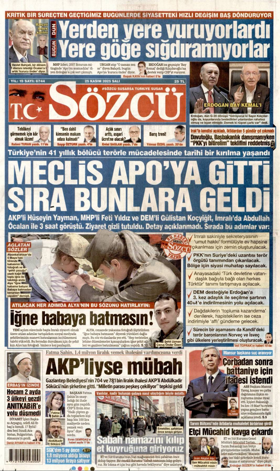 CHP koynundaki yılanı fark etti: 25 Kasım 2025 Salı, güncel gazete manşetleri... 22