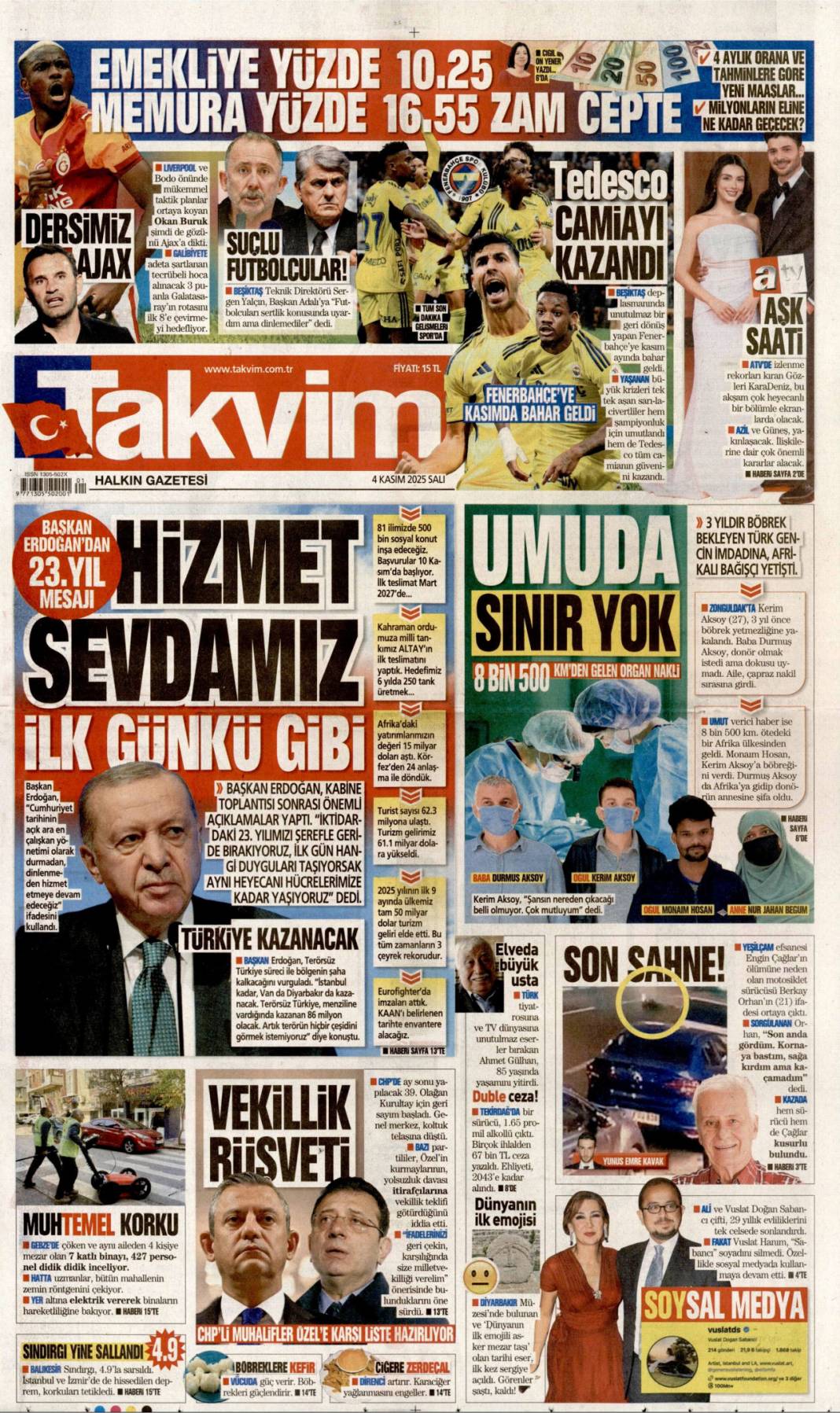 Cumhuriyetin en başarılı kadrosuyuz! 4 Kasım 2025 Salı, güncel gazete manşetleri 19