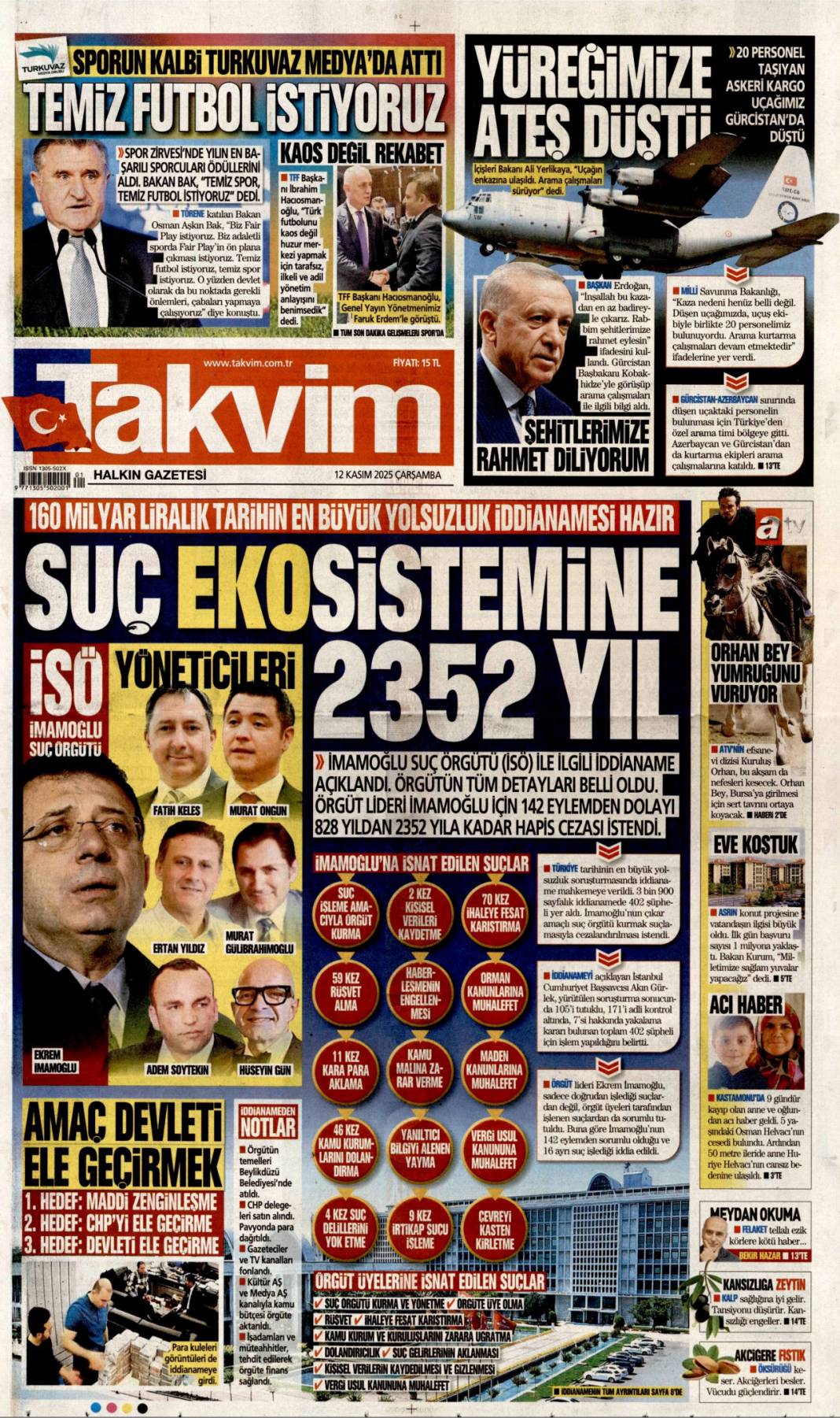 Tarihin en büyük yolsuzluğu: 12 Kasım 2025 Çarşamba güncel gazete manşetleri... 21
