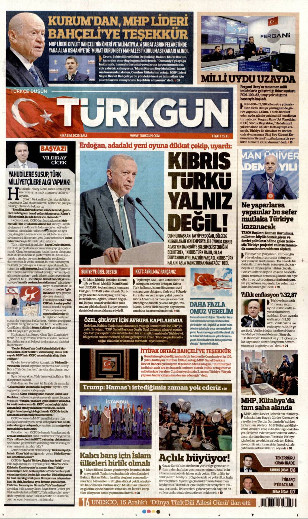 Cumhuriyetin en başarılı kadrosuyuz! 4 Kasım 2025 Salı, güncel gazete manşetleri 20