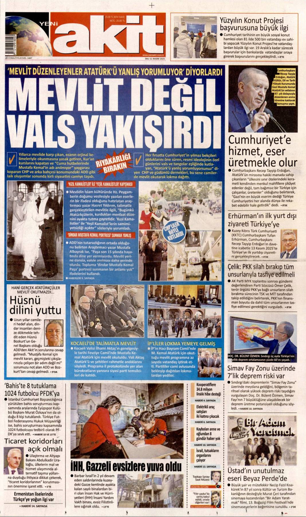 Cumhuriyete hizmet nasıl olur gösterdik: 11 Kasım 2025 Salı, güncel gazete manşetleri 20