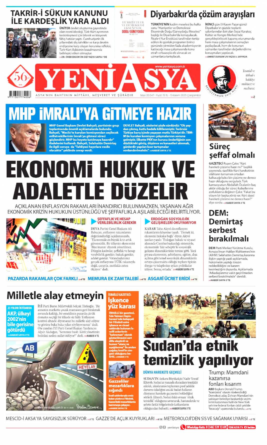 305 Bin aile yeni yuvasında: 5 Kasım 2025 Çarşamba güncel gazete manşetleri 8