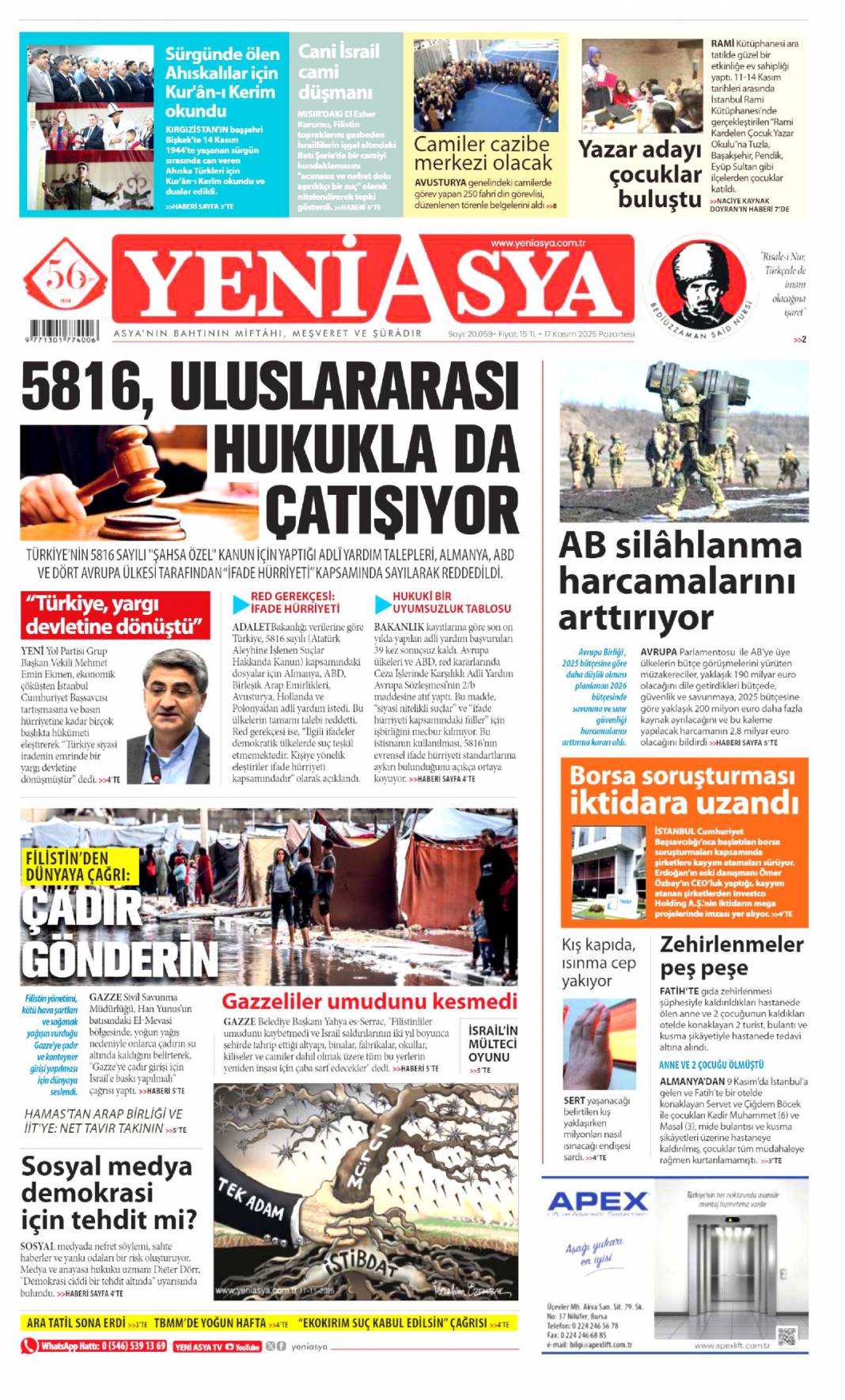 Sistemin A takımı rüşvet zengini: 17 Kasım 2025 Pazartesi güncel gazete manşetleri... 18