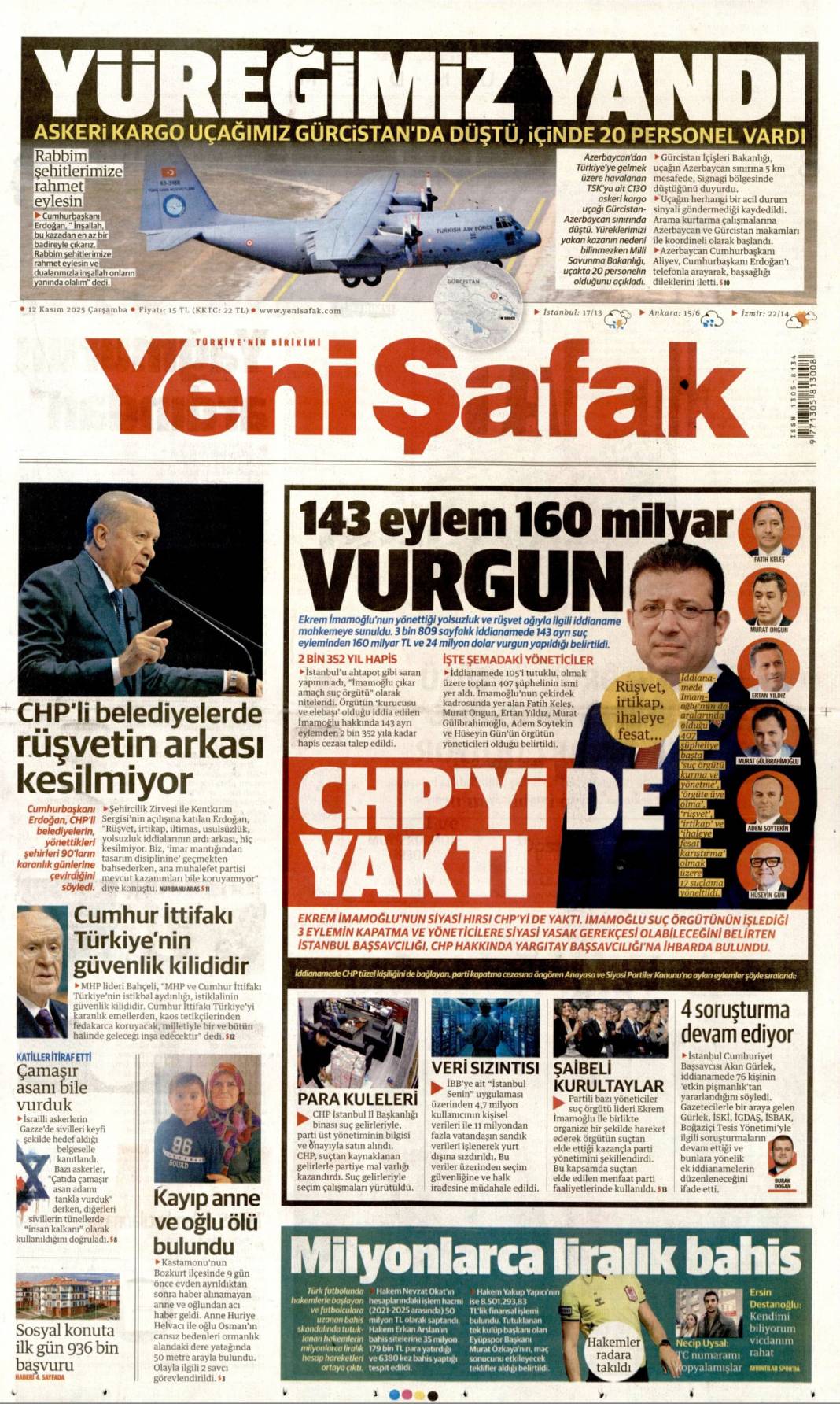 Tarihin en büyük yolsuzluğu: 12 Kasım 2025 Çarşamba güncel gazete manşetleri... 8