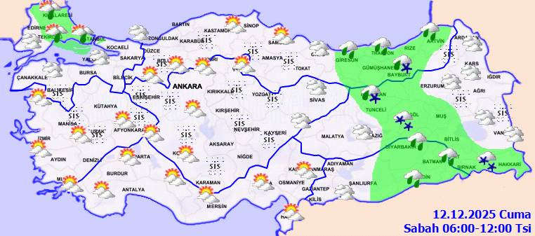 Meteoroloji açıkladı: O, bölgelere karla karışık yağmur geliyor! Bugün hava nasıl, cuma günü hava nasıl olacak? 5